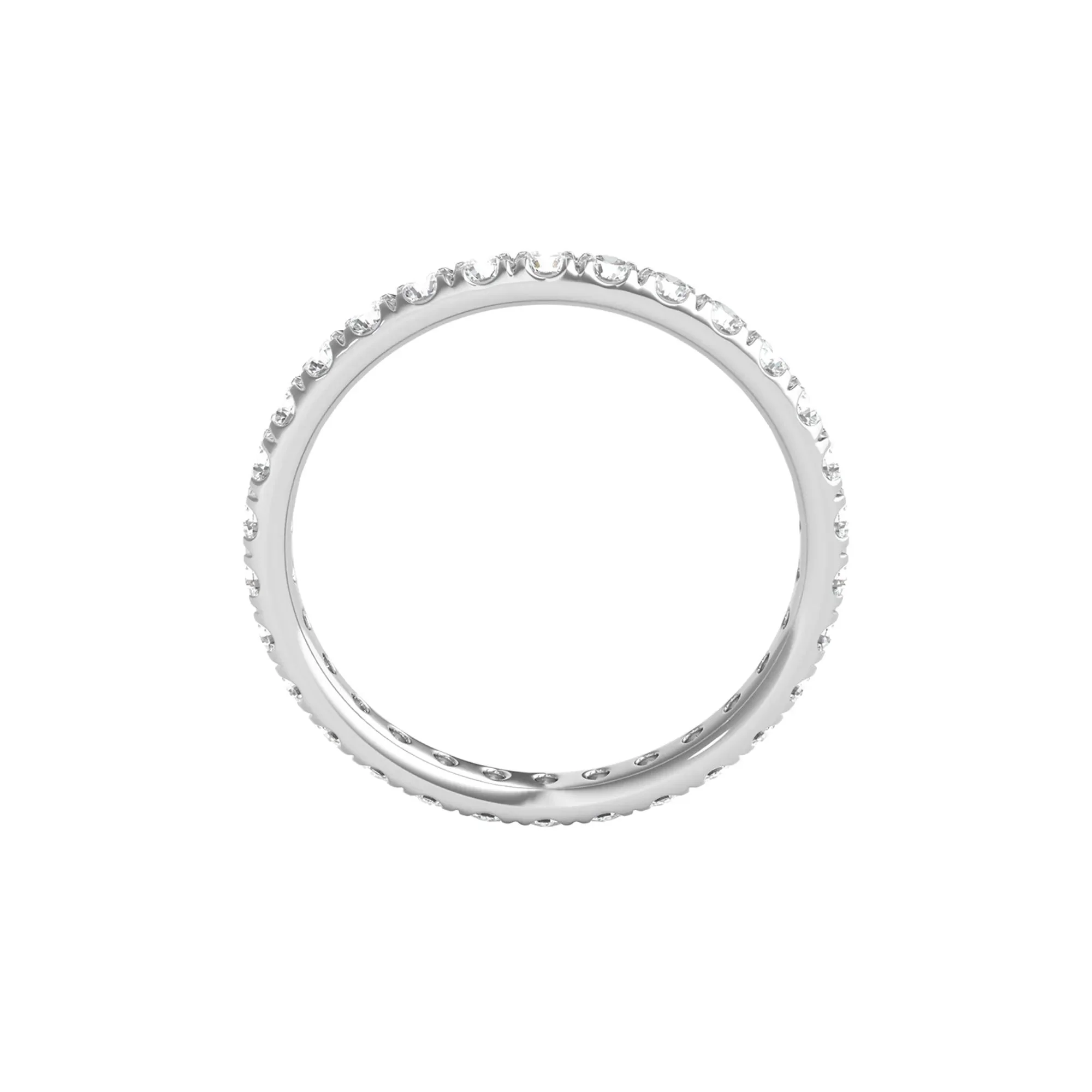 1 CT. Tw. Lab Grown Diamond Comfort Fit Eternity Band Ring Platinum Round Brilliant Cut White Size 8 2mm - Image 2