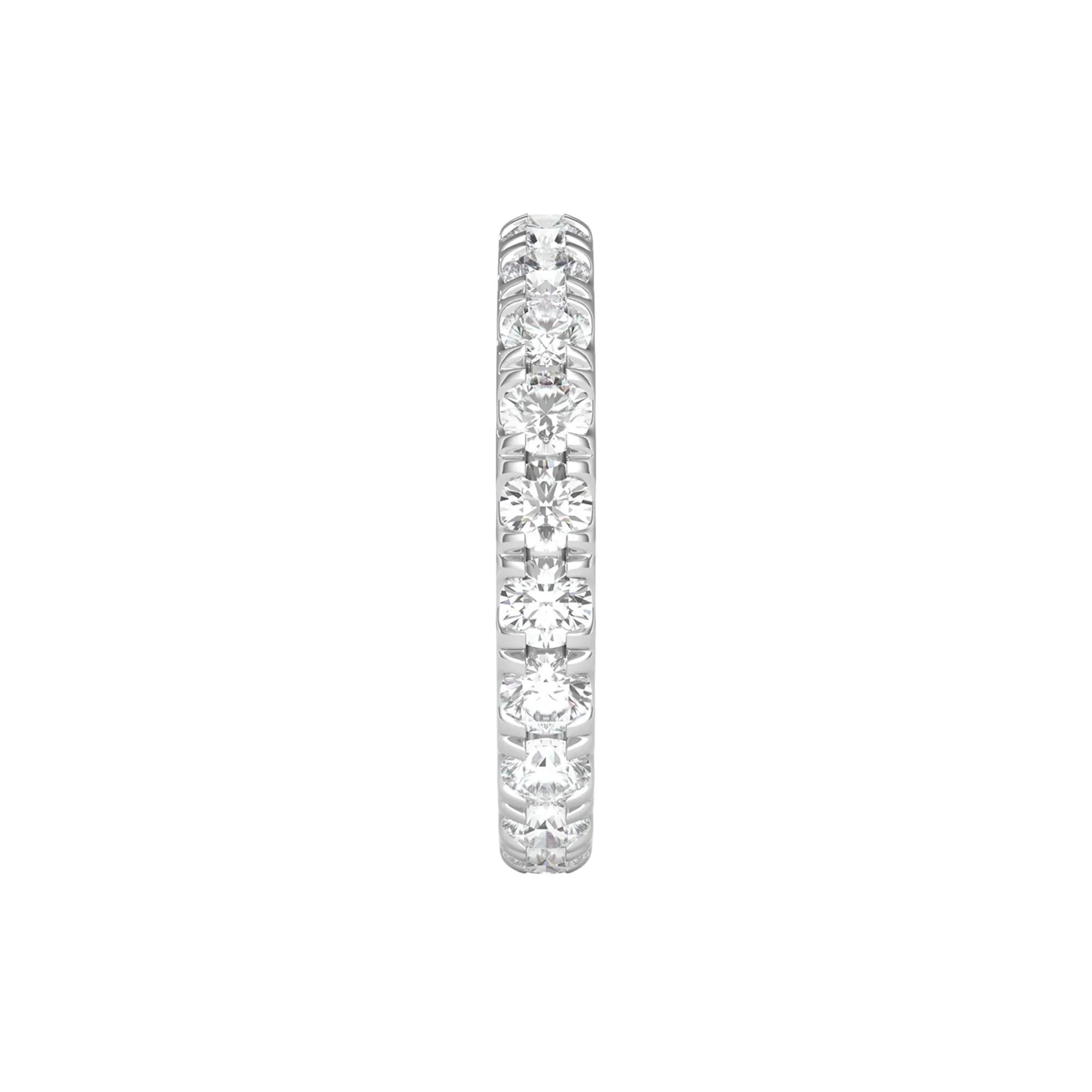 2 CT. Tw. Diamond Wedding Band Ring with Eternity Setting 14K White Gold Round Brilliant Cut Size 5.5 2mm - Image 3