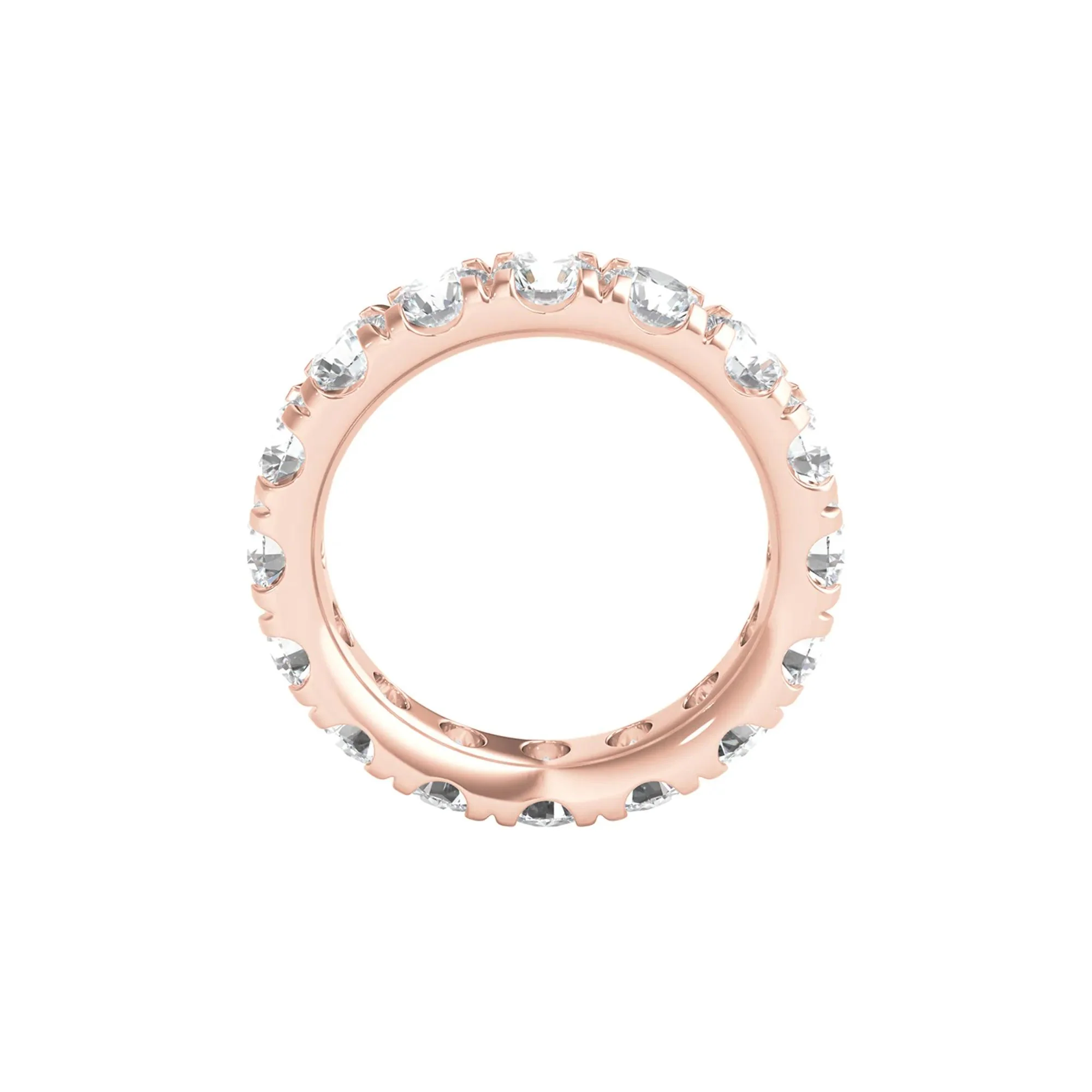 5 CT. Tw. Lab Grown Diamond Comfort Fit Eternity Band Ring 14K Rose Gold Round Brilliant Cut Size 5 2mm - Image 2