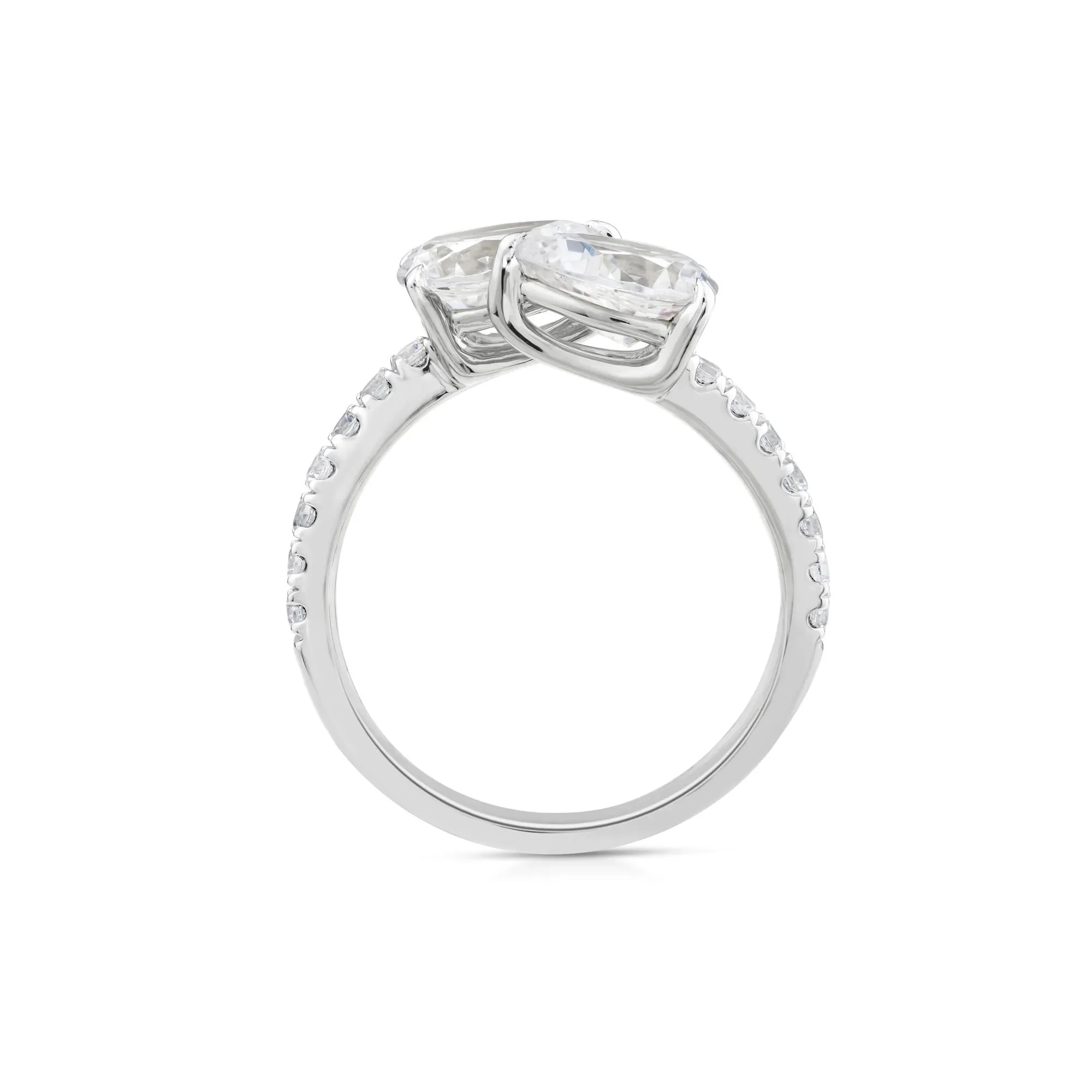 1 3/4 CT. Tw. Lab Grown Diamond Bypass Ring 10K White Gold Round Brilliant Cut Size 8 - Image 2