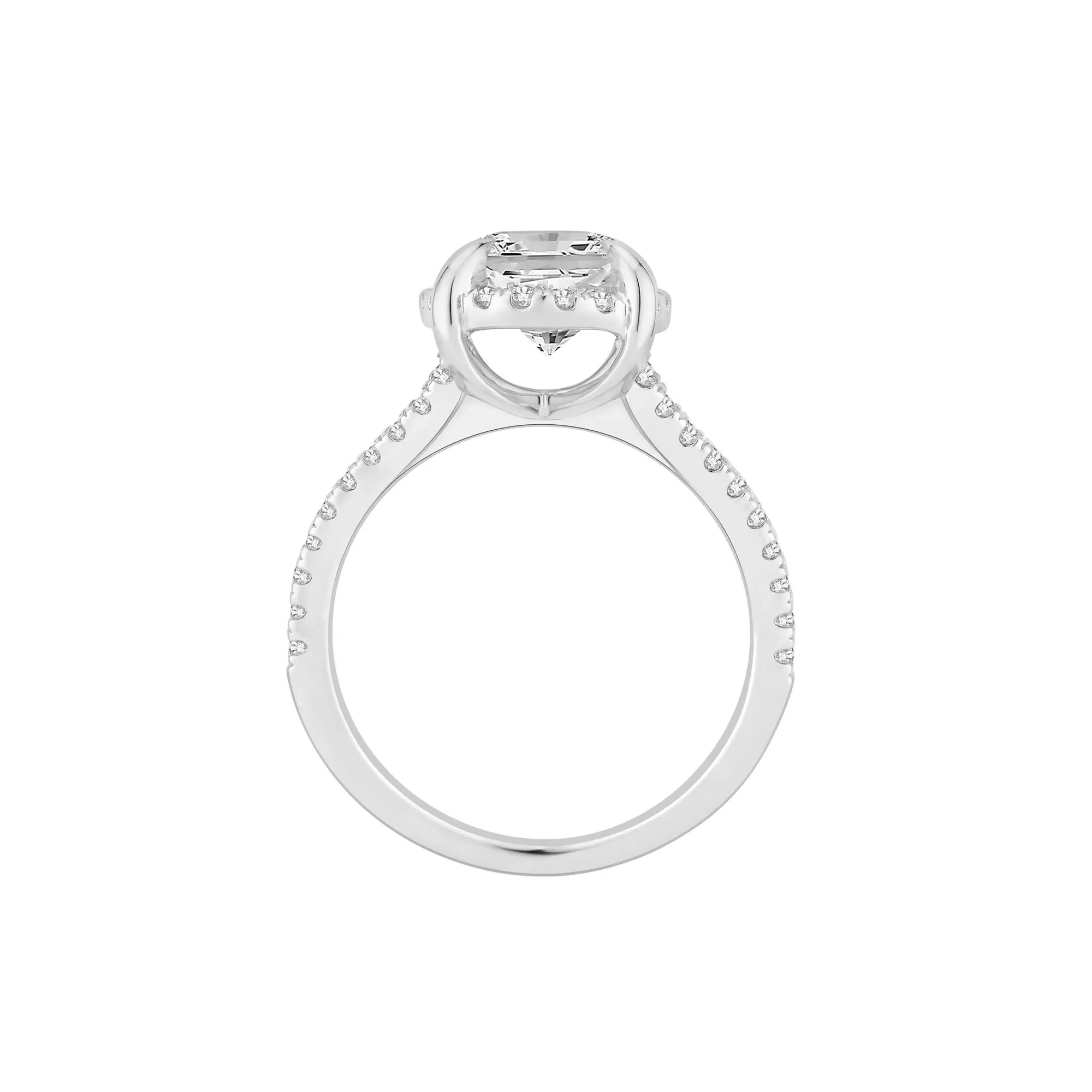 3/4 CT. Tw. Lab Grown Diamond Oval Engagement Ring 14K White Gold Round Brilliant Cut Size 8.5 - Image 2