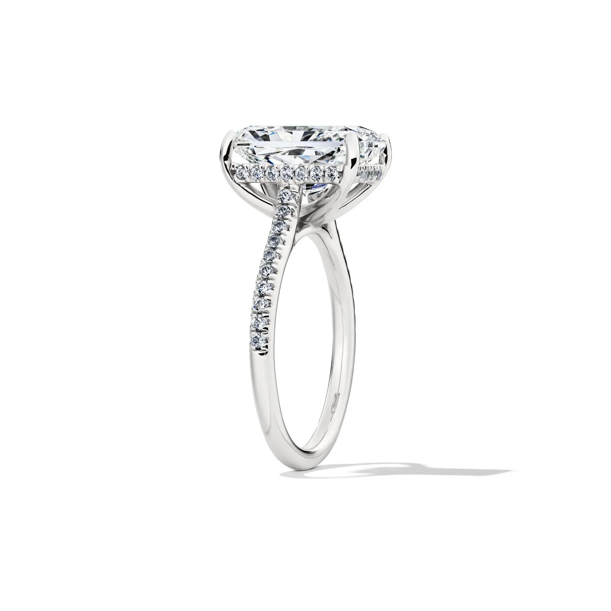 5 1/3 CT. Tw. Lab Grown Radiant-Cut Engagement Ring 14K White Gold Size 8 2mm - Image 3
