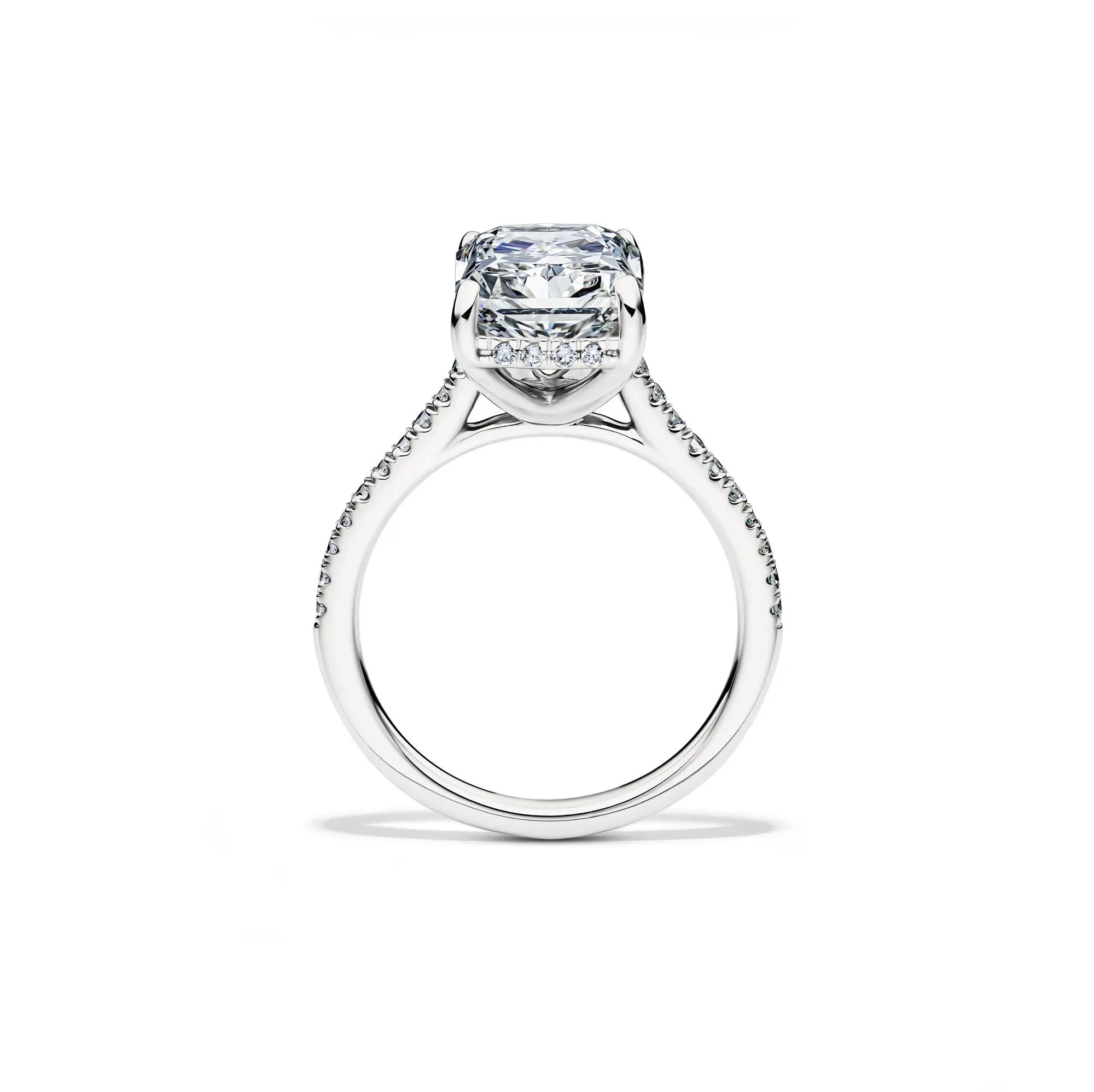 5 1/3 CT. Tw. Lab Grown Radiant-Cut Engagement Ring 14K White Gold Size 8.5 2mm - Image 2