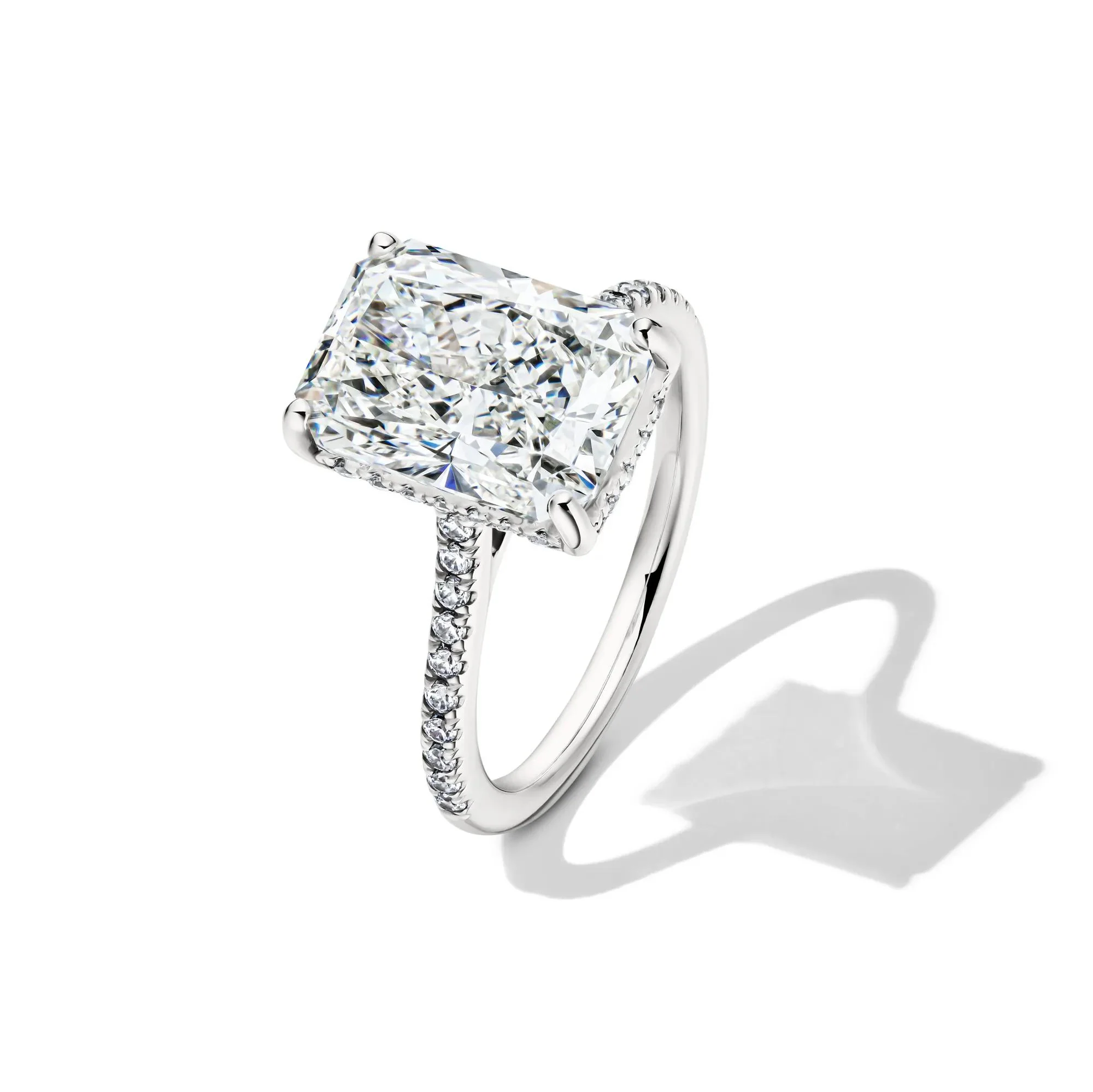 5 1/3 CT. Tw. Lab Grown Radiant-Cut Engagement Ring 14K White Gold Size 9 2mm - Image 4