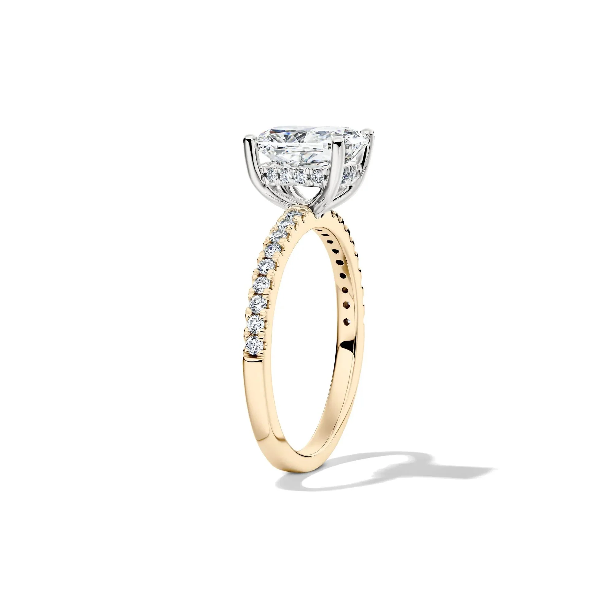 2 1/4 CT. Tw. Lab Grown Diamond Elongated Cushion Engagement Ring 14K Yellow Gold Round Brilliant Cut Size 5 - Image 3