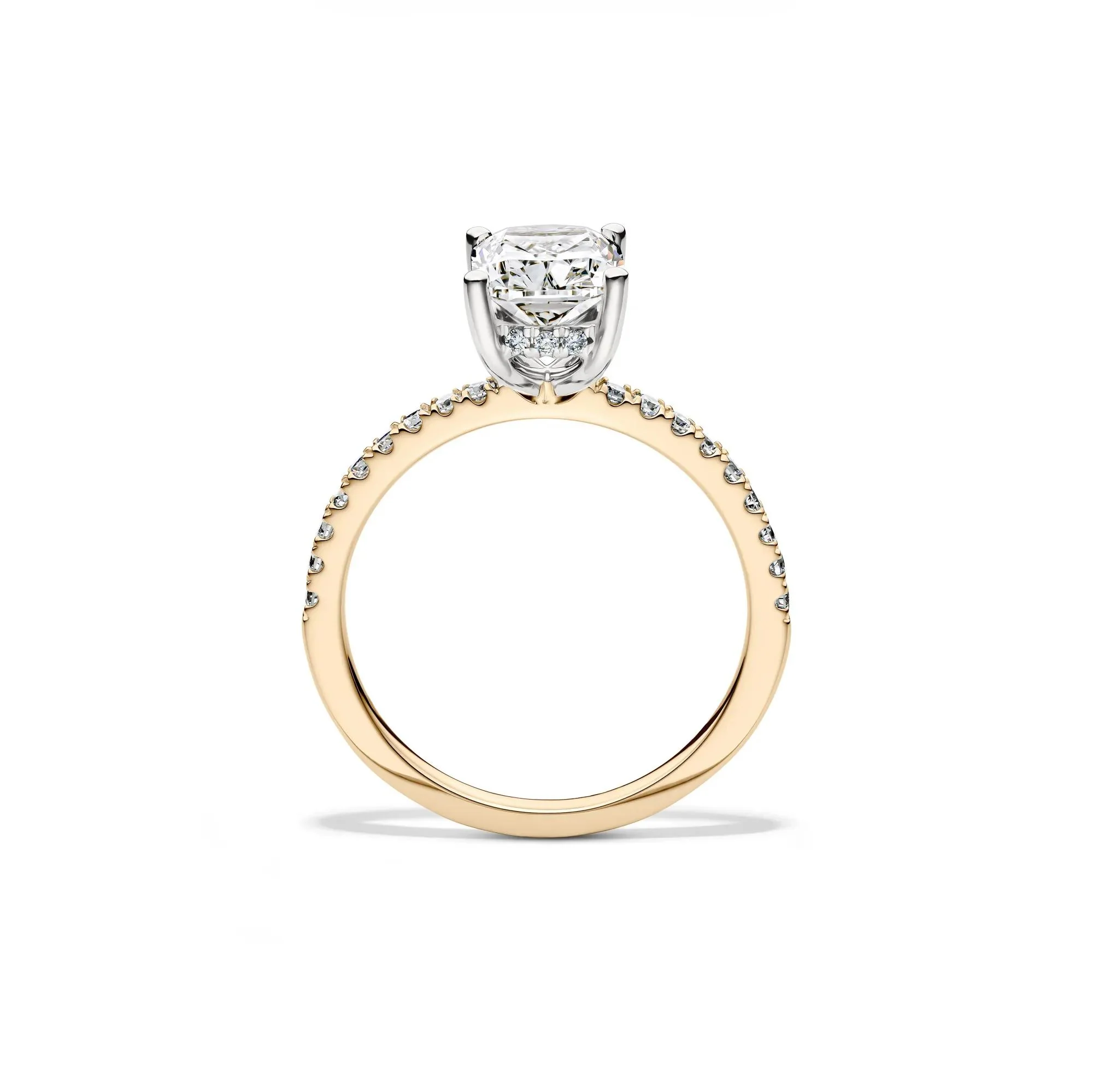 2 1/4 CT. Tw. Lab Grown Diamond Elongated Cushion Engagement Ring 14K Yellow Gold Round Brilliant Cut Size 7 - Image 2