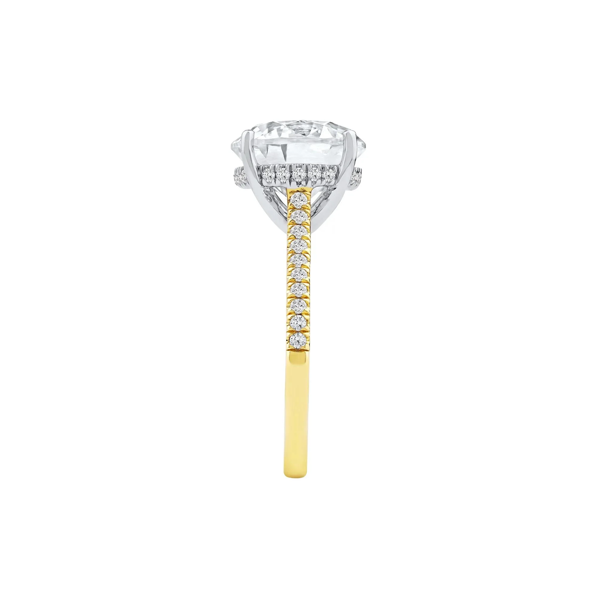 5 1/3 CT. Tw. Lab Grown Diamond Round Engagement Ring 14K Yellow Gold Round Brilliant Cut Size 5 2mm - Image 3