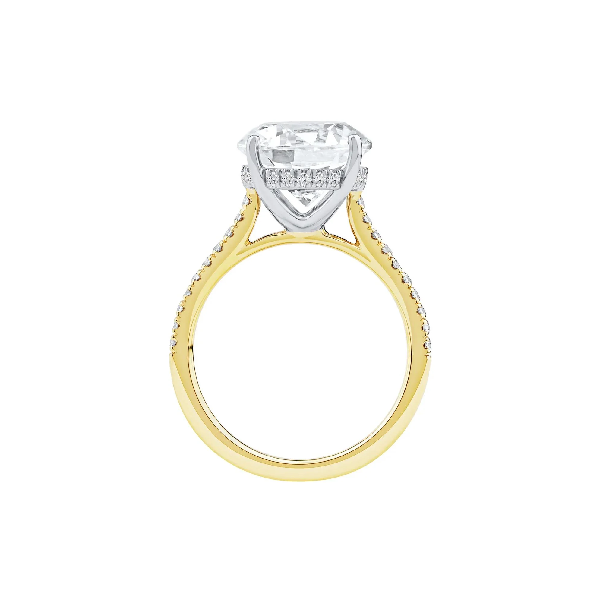 5 1/3 CT. Tw. Lab Grown Diamond Round Engagement Ring 14K Yellow Gold Round Brilliant Cut Size 6 2mm - Image 2