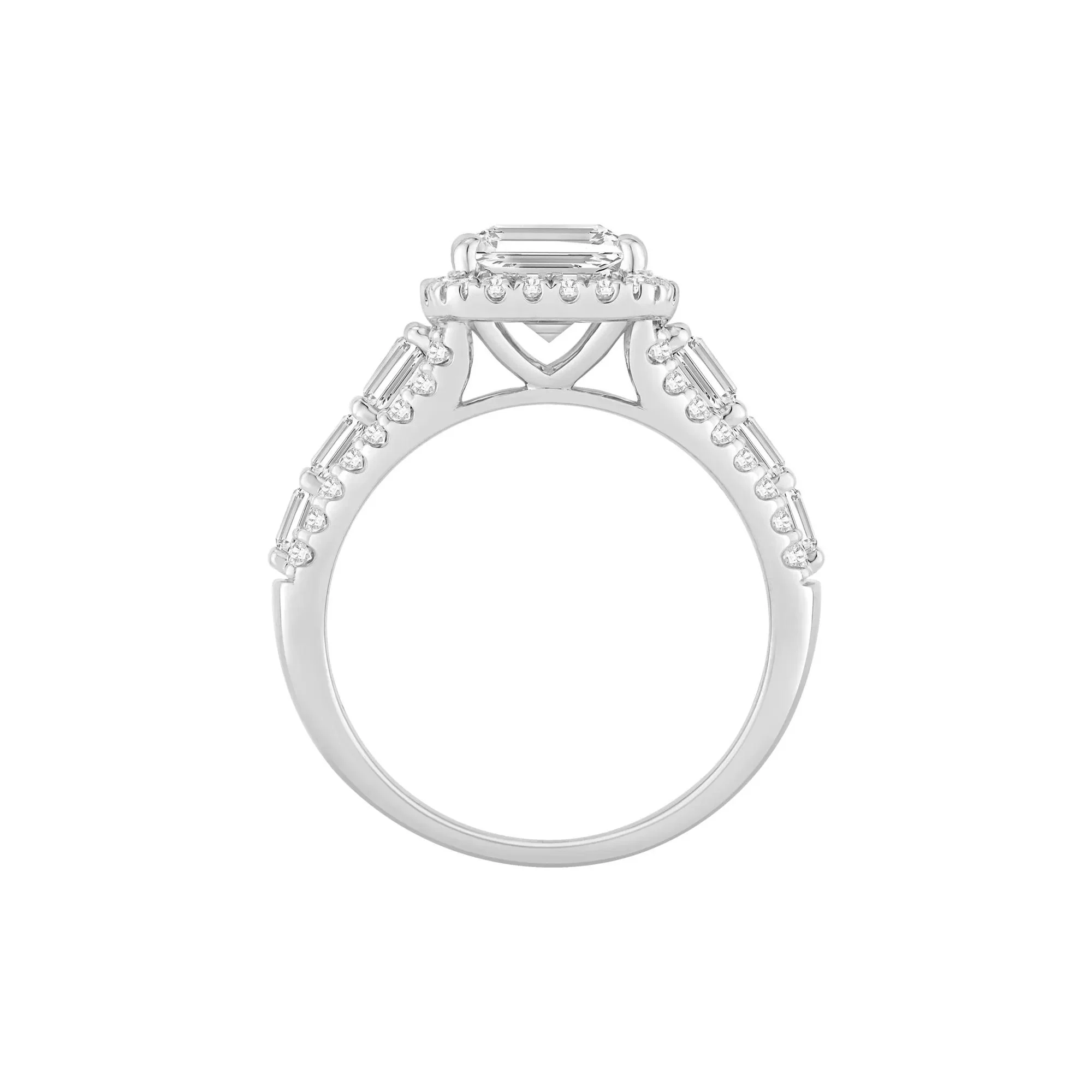 4 1/4 CT. Tw. Lab Grown Diamond Emerald-Cut Ring 14K White Gold Size 7.5 - Image 2