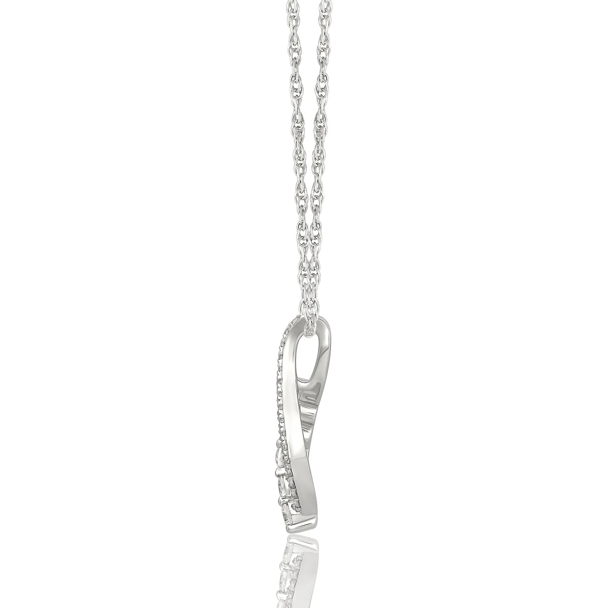 1/3 CT. Tw. Diamond Pendant Necklace 10K White Gold Size 18" - Image 2