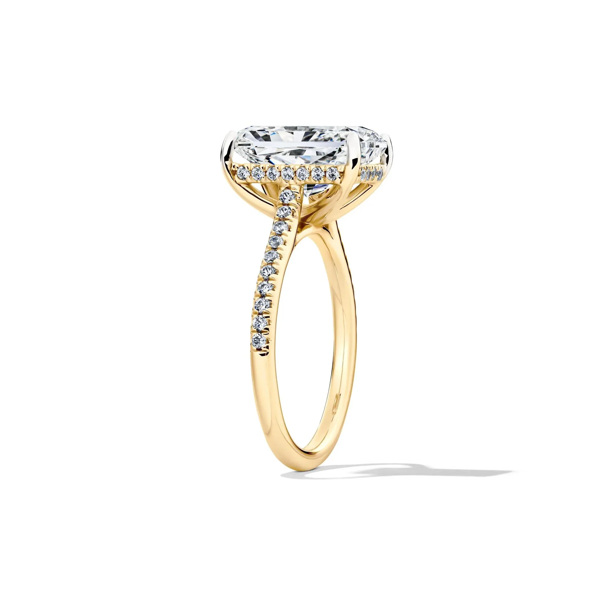 5 1/3 CT. Tw. Lab Grown Radiant-Cut Engagement Ring 14K Yellow Gold Size 5 2mm - Image 3