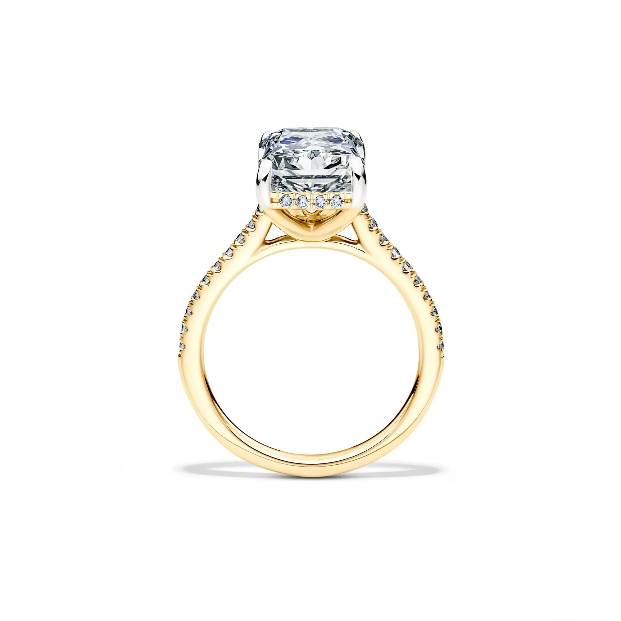 5 1/3 CT. Tw. Lab Grown Radiant-Cut Engagement Ring 14K Yellow Gold Size 7 2mm - Image 2