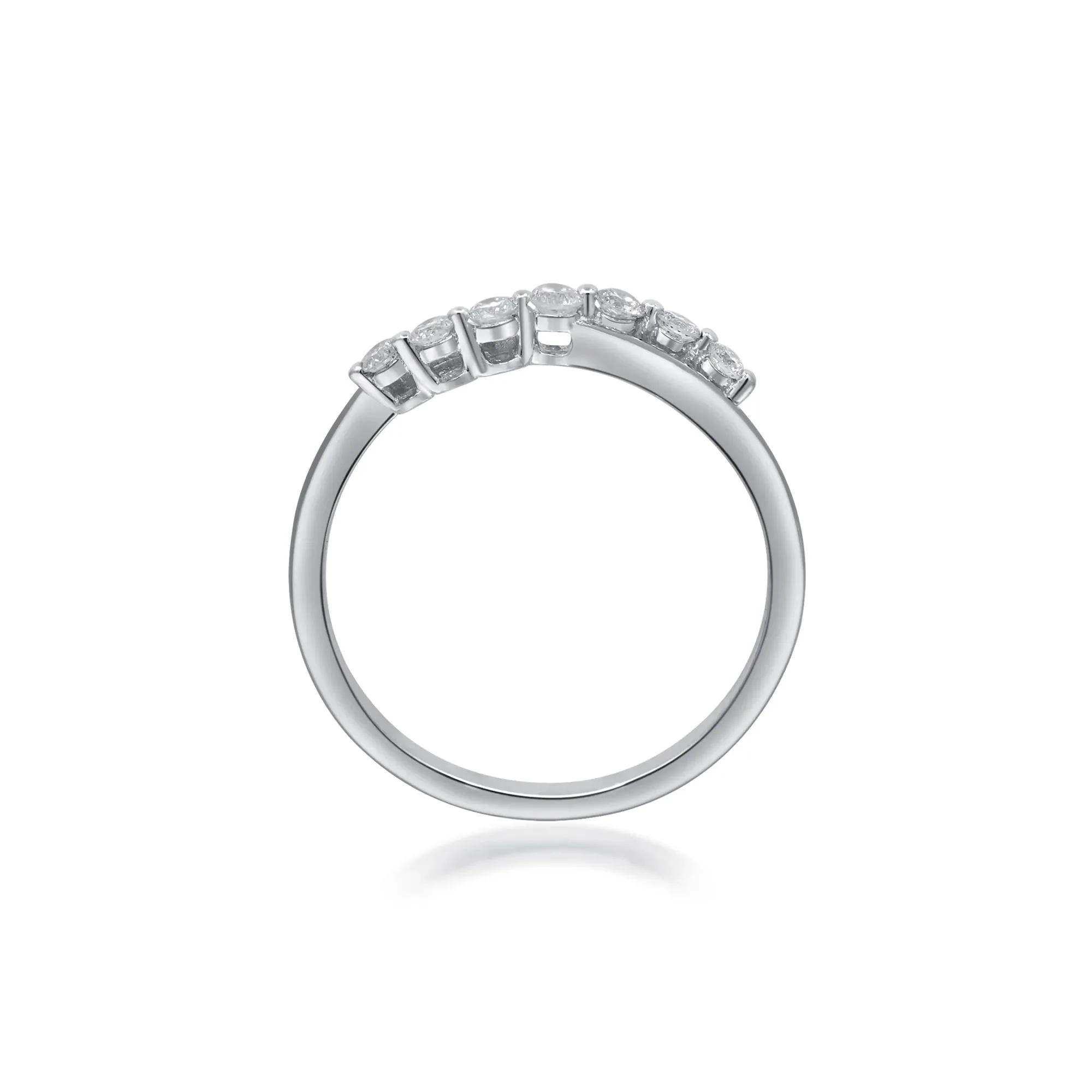 1/5 CT. Tw. Diamond Ring 10K White Gold Round Brilliant Cut Size 5 2mm - Image 2