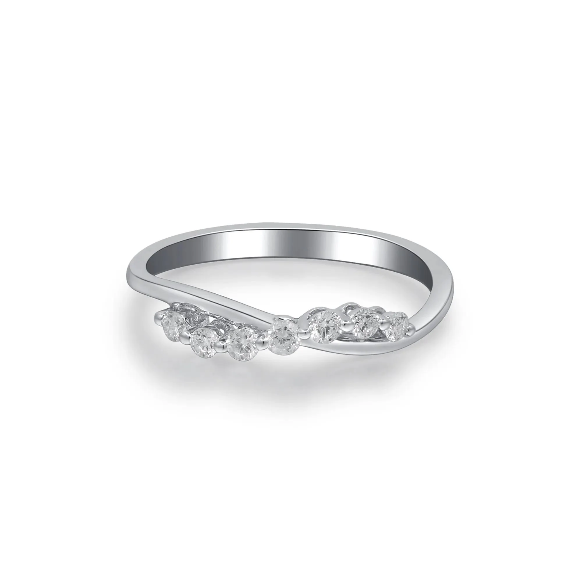 1/5 CT. Tw. Diamond Ring 10K White Gold Round Brilliant Cut Size 5 2mm - Image 4
