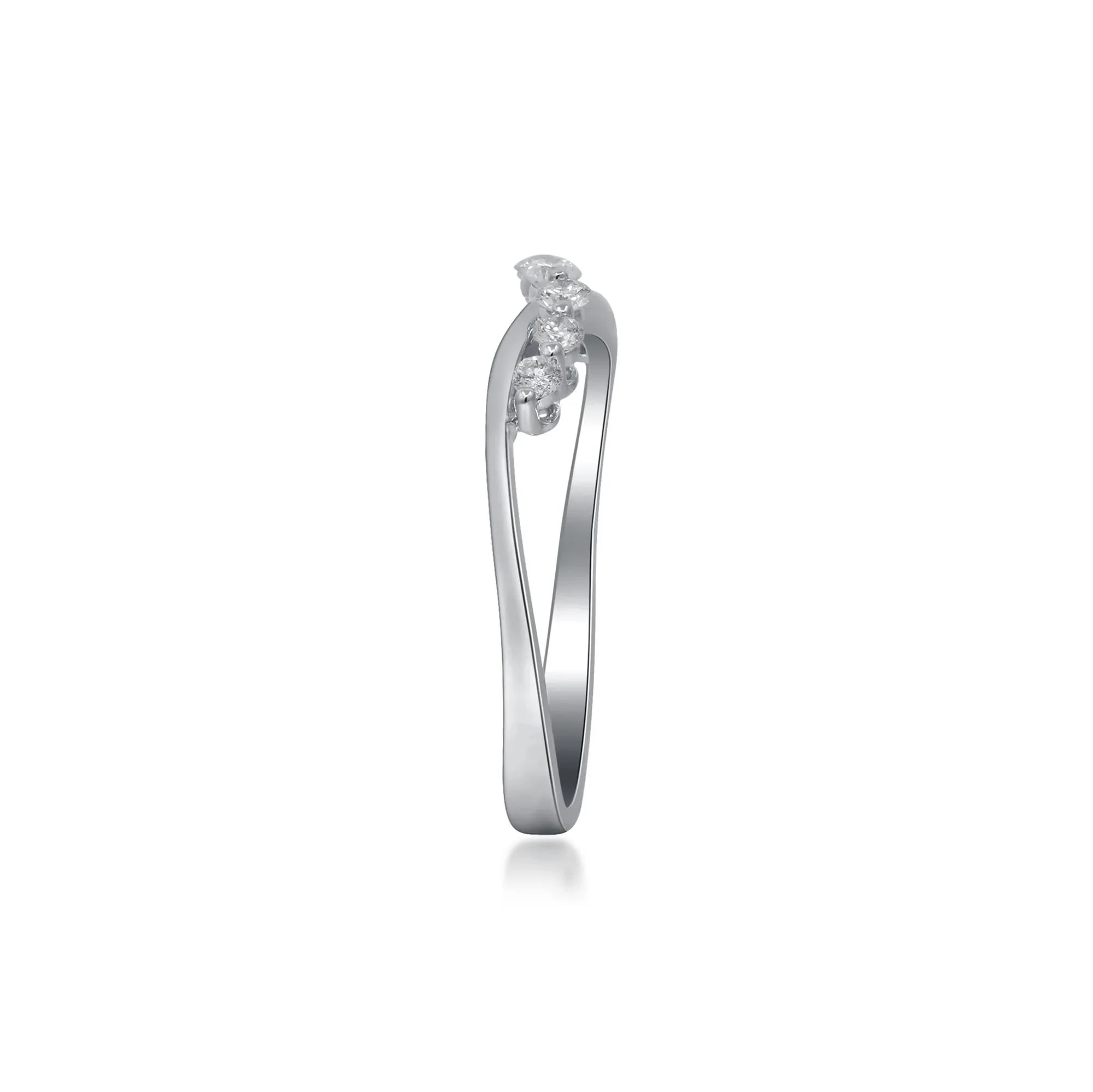 1/5 CT. Tw. Diamond Ring 10K White Gold Round Brilliant Cut Size 9 2mm - Image 3