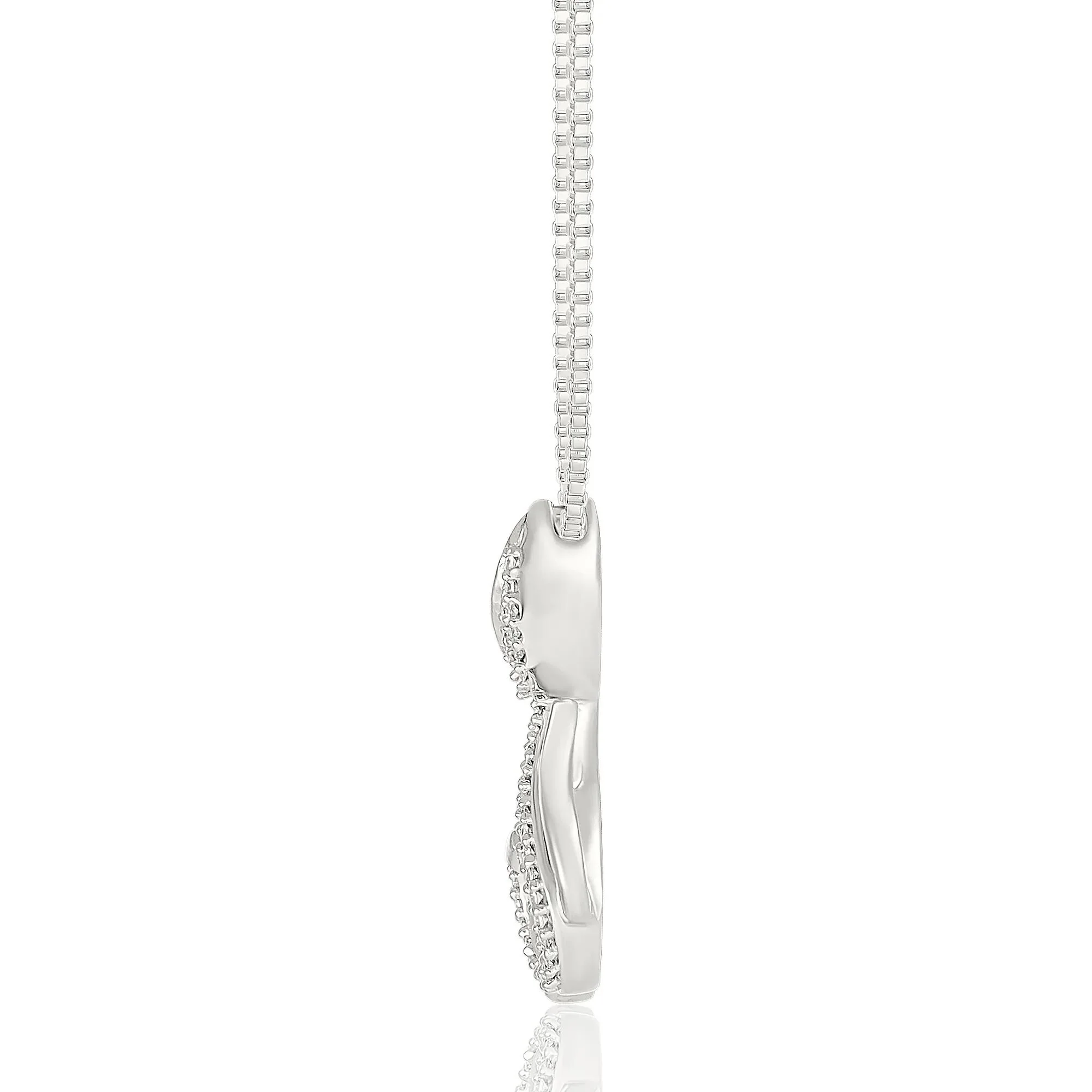 1/10 CT. Tw. Diamond Dog Pendant Necklace .925 Sterling Silver White Size 18" - Image 2