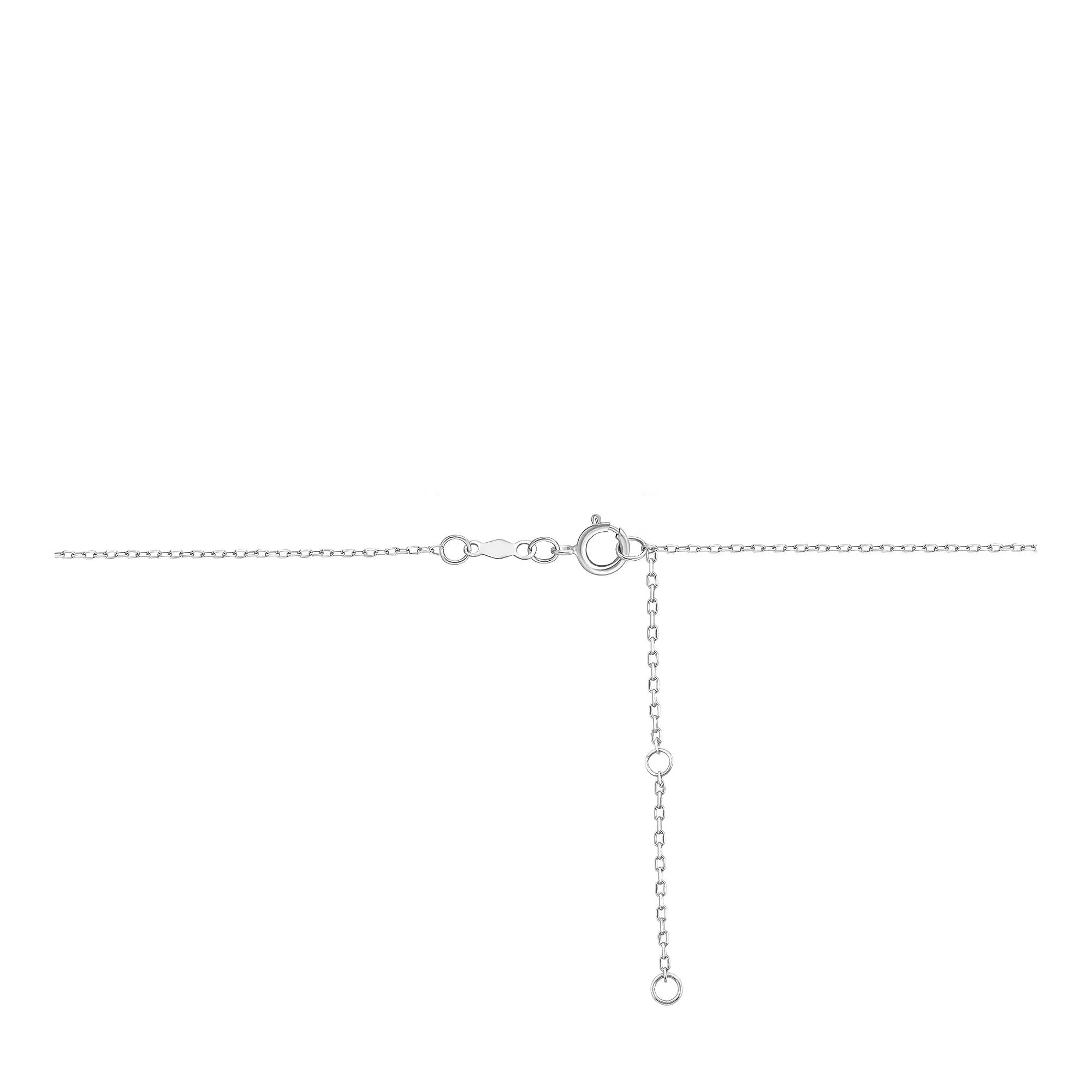 1 CT. Tw. Blue Sapphire and Diamond Halo Pendant Necklace 10K White Gold Size 16.5" - Image 3