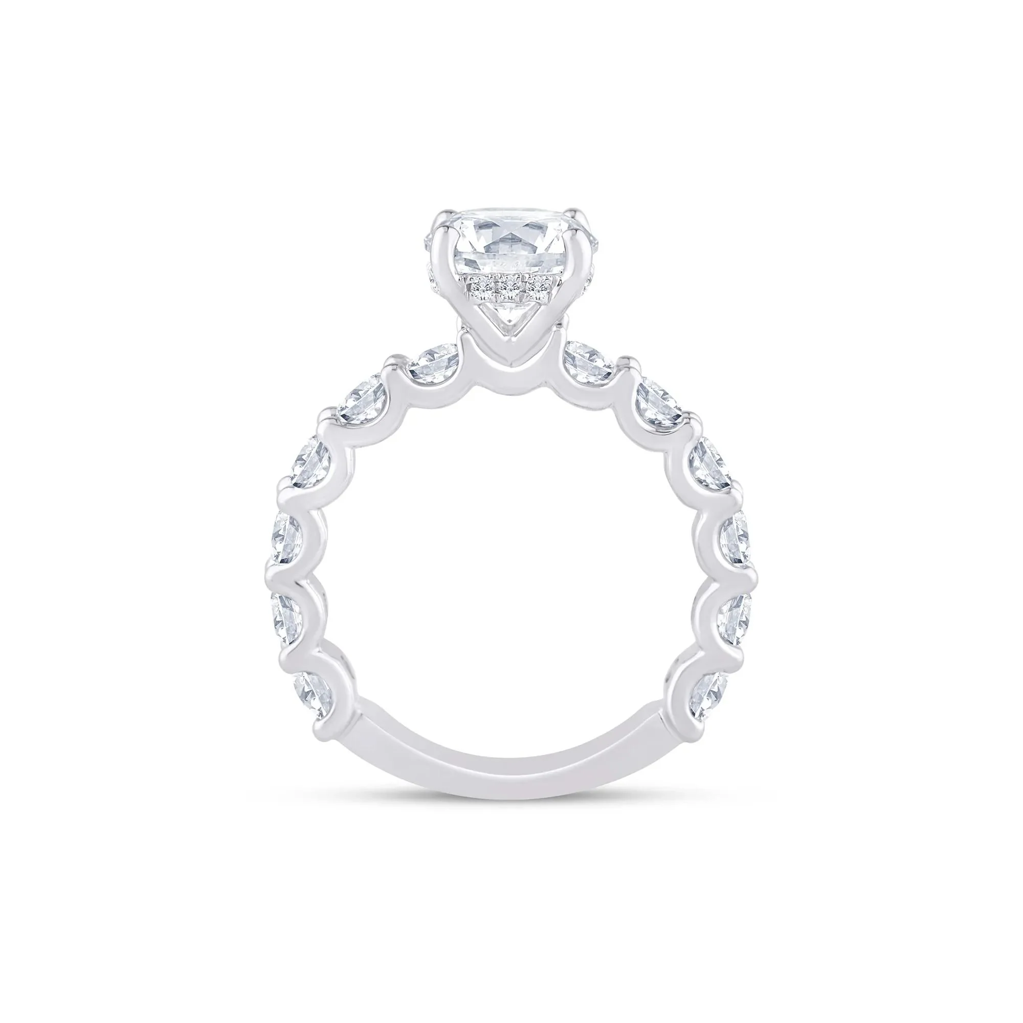 4 CT. Tw. Lab Grown Diamond Round Engagement Ring 14K White Gold Size 7 2mm - Image 2