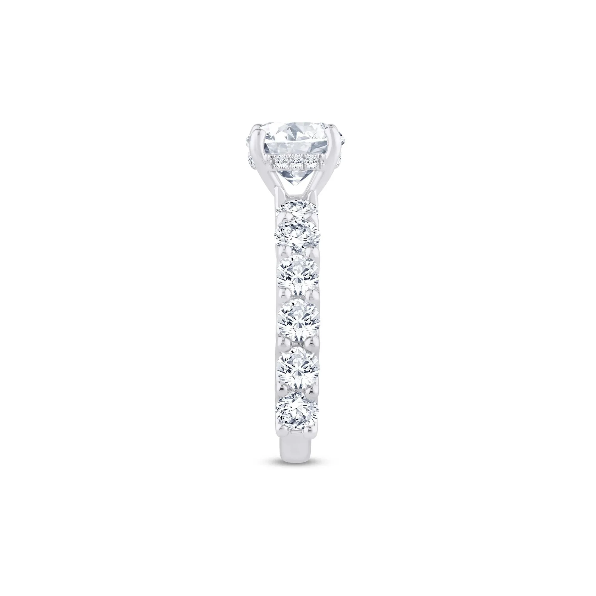 4 CT. Tw. Lab Grown Diamond Round Engagement Ring 14K White Gold Size 7 2mm - Image 3
