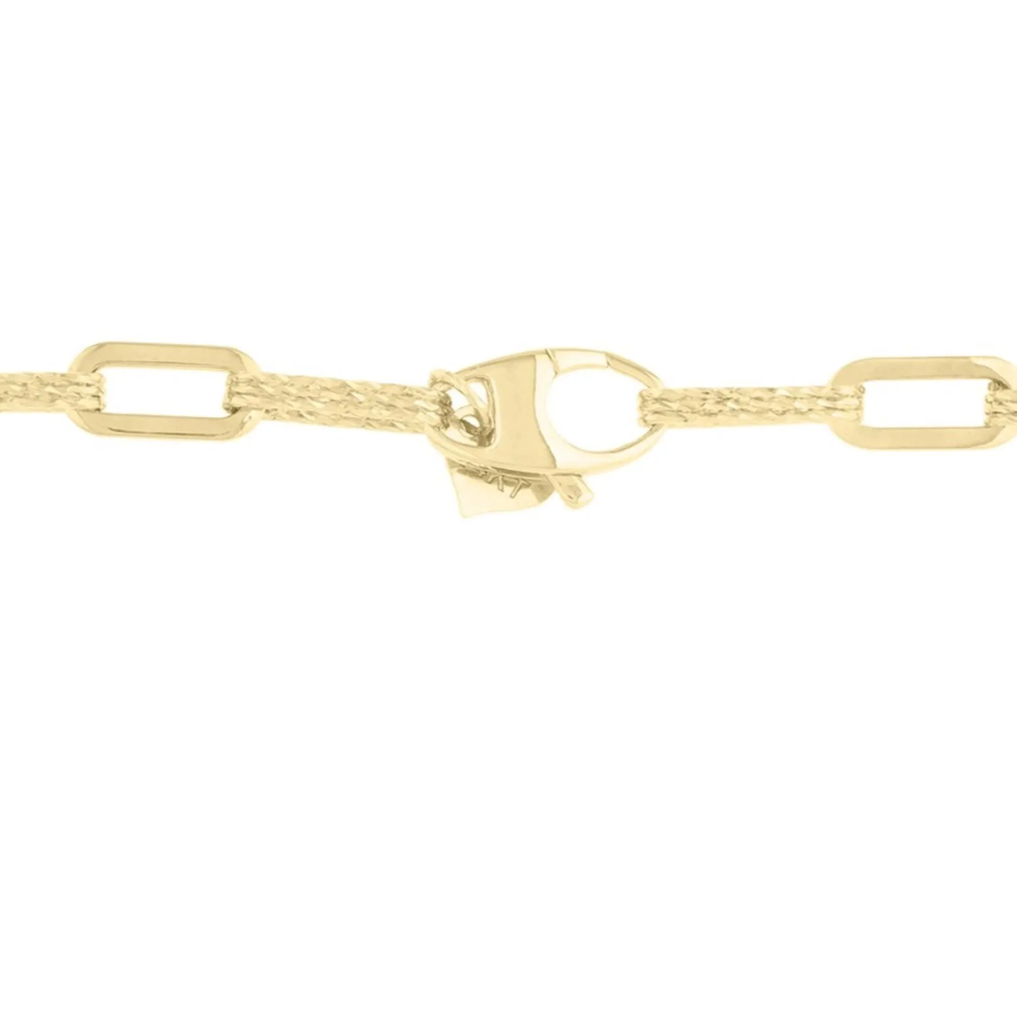 Diamond Cut Oval Layered Chain 14K Yellow Gold Necklace Size 18" - Image 3