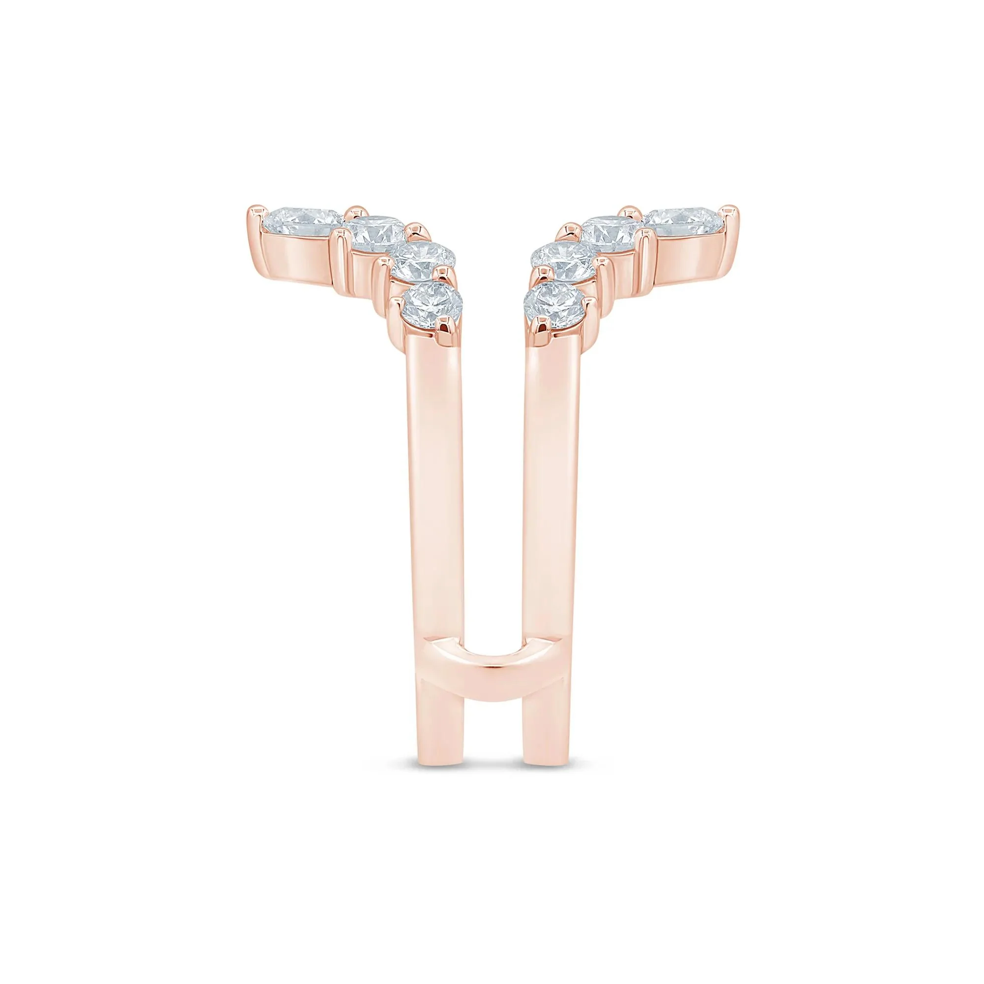 1/2 CT. Tw. Lab Grown Diamond Contour Ring Enhancer 14K Rose Gold Size 5 5mm - Image 3