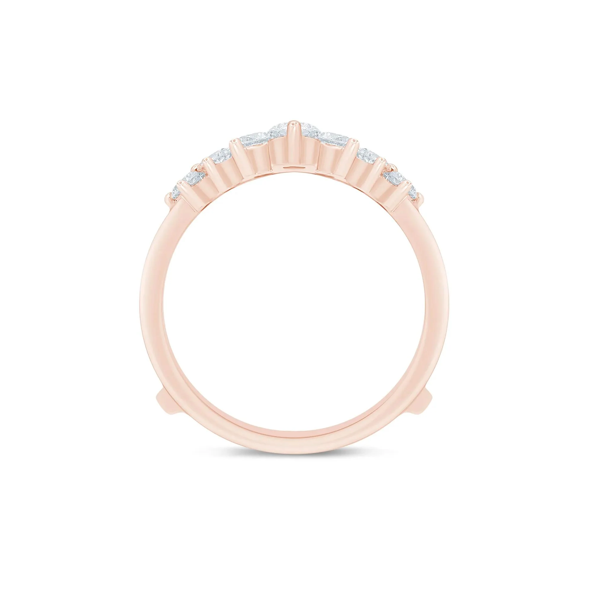 1/2 CT. Tw. Lab Grown Diamond Contour Ring Enhancer 14K Rose Gold Size 7.5 5mm - Image 2