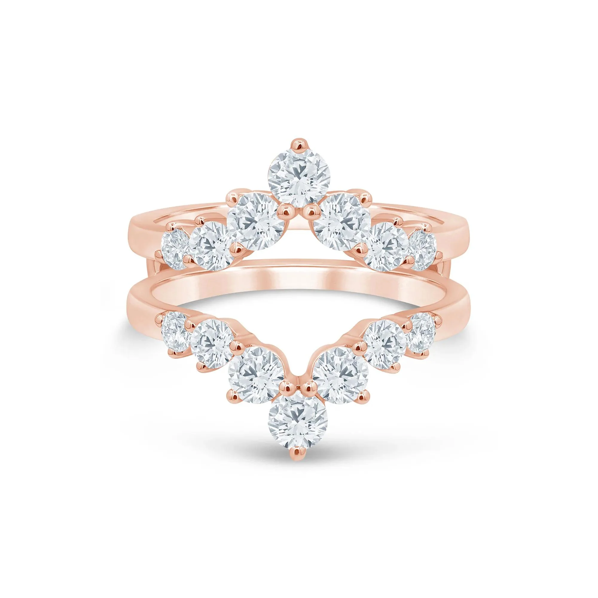 1/2 CT. Tw. Lab Grown Diamond Contour Ring Enhancer 14K Rose Gold Size 8.5 5mm