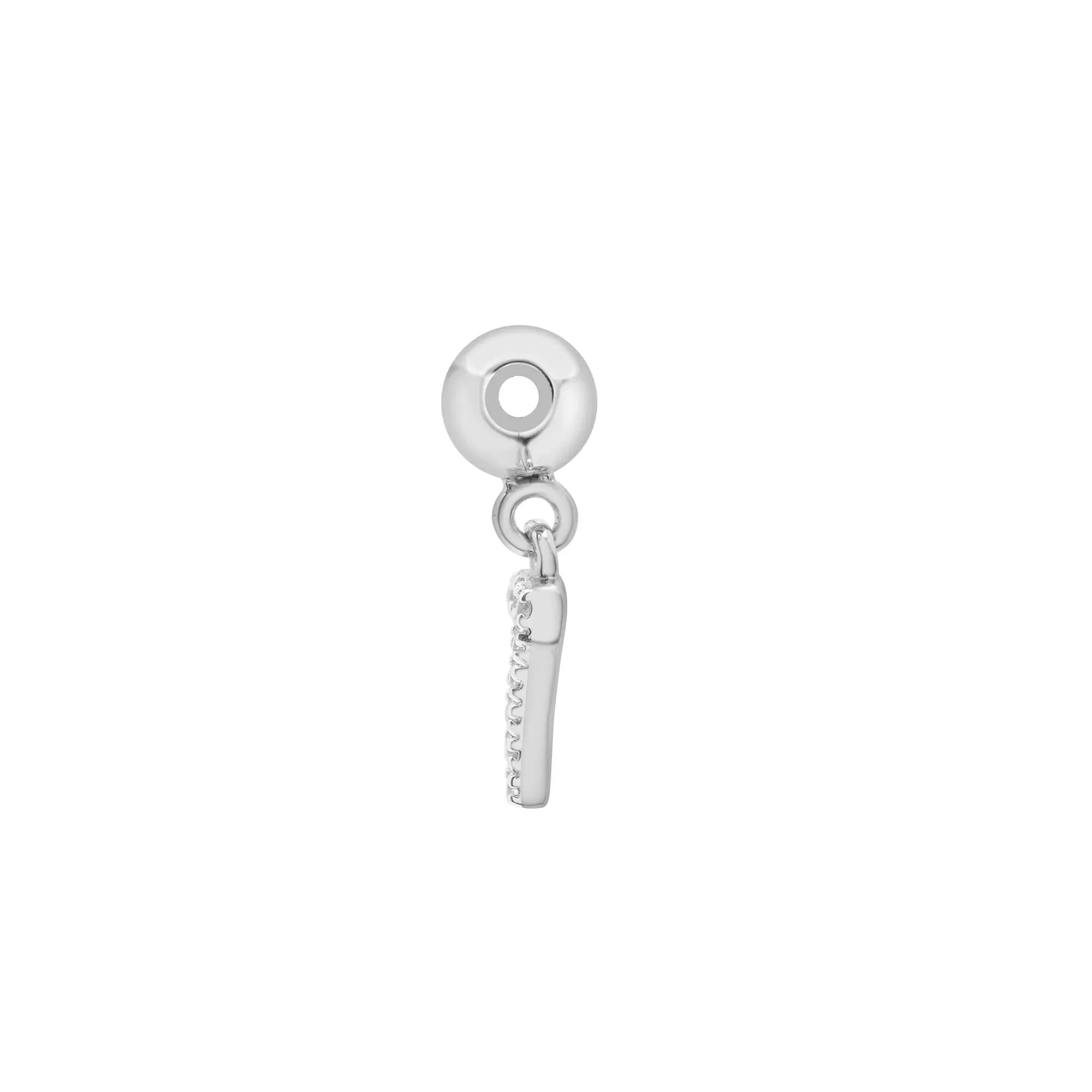 Diamond Accent Number 7 Bead Charm .925 Sterling Silver White Size 12.00mm - Image 6