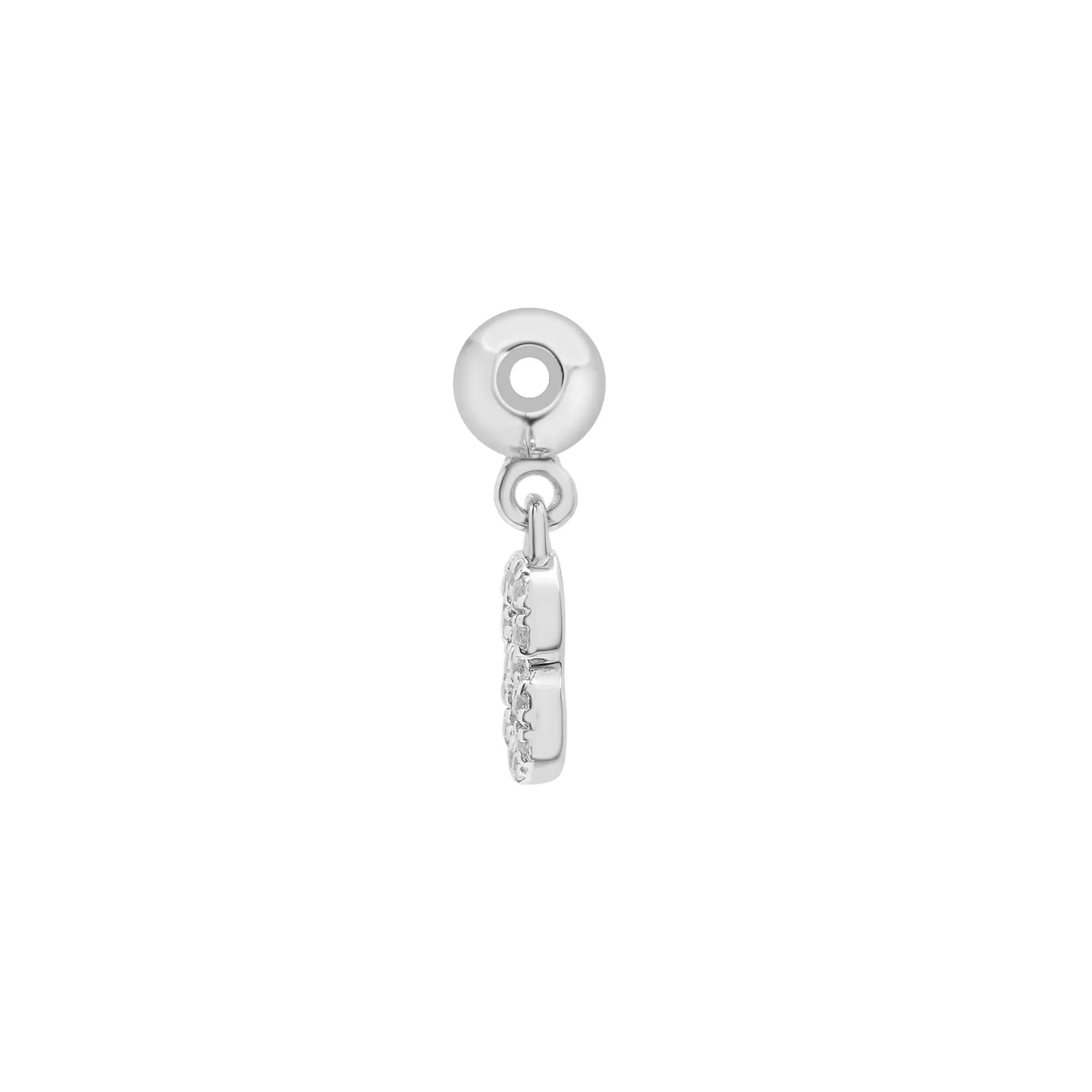 Diamond Accent Number 8 Bead Charm .925 Sterling Silver White Size 11.50mm - Image 6