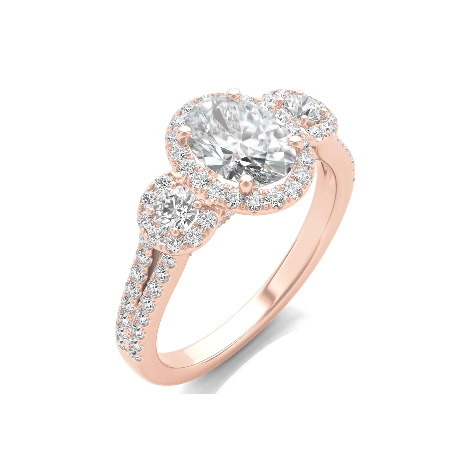 1 3/4 CT. Tw. Lab Grown Diamond Oval-Shaped Engagement Ring 14K Rose Gold Round Brilliant Cut Size 5.5 - Image 5
