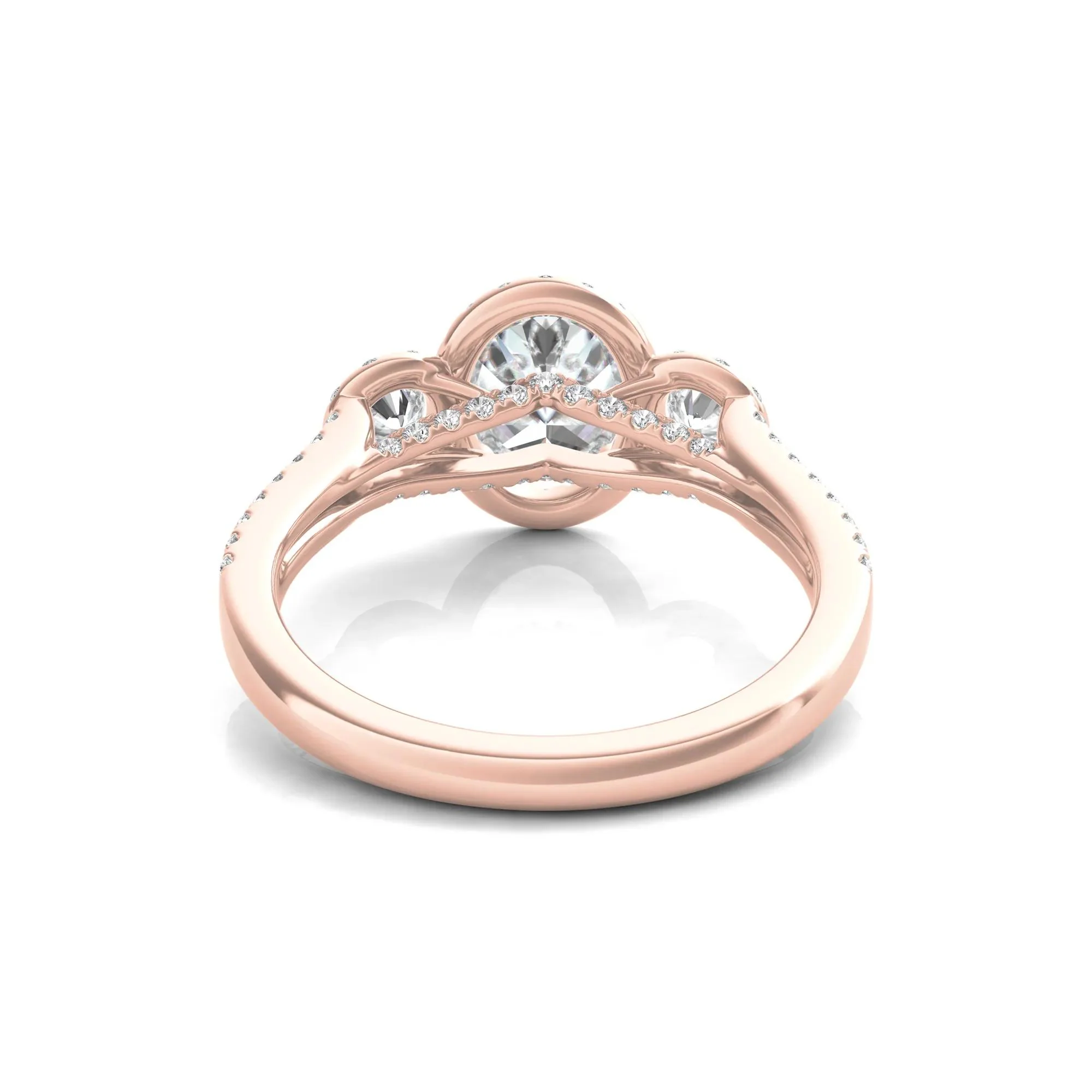 1 3/4 CT. Tw. Lab Grown Diamond Oval-Shaped Engagement Ring 14K Rose Gold Round Brilliant Cut Size 8 - Image 4