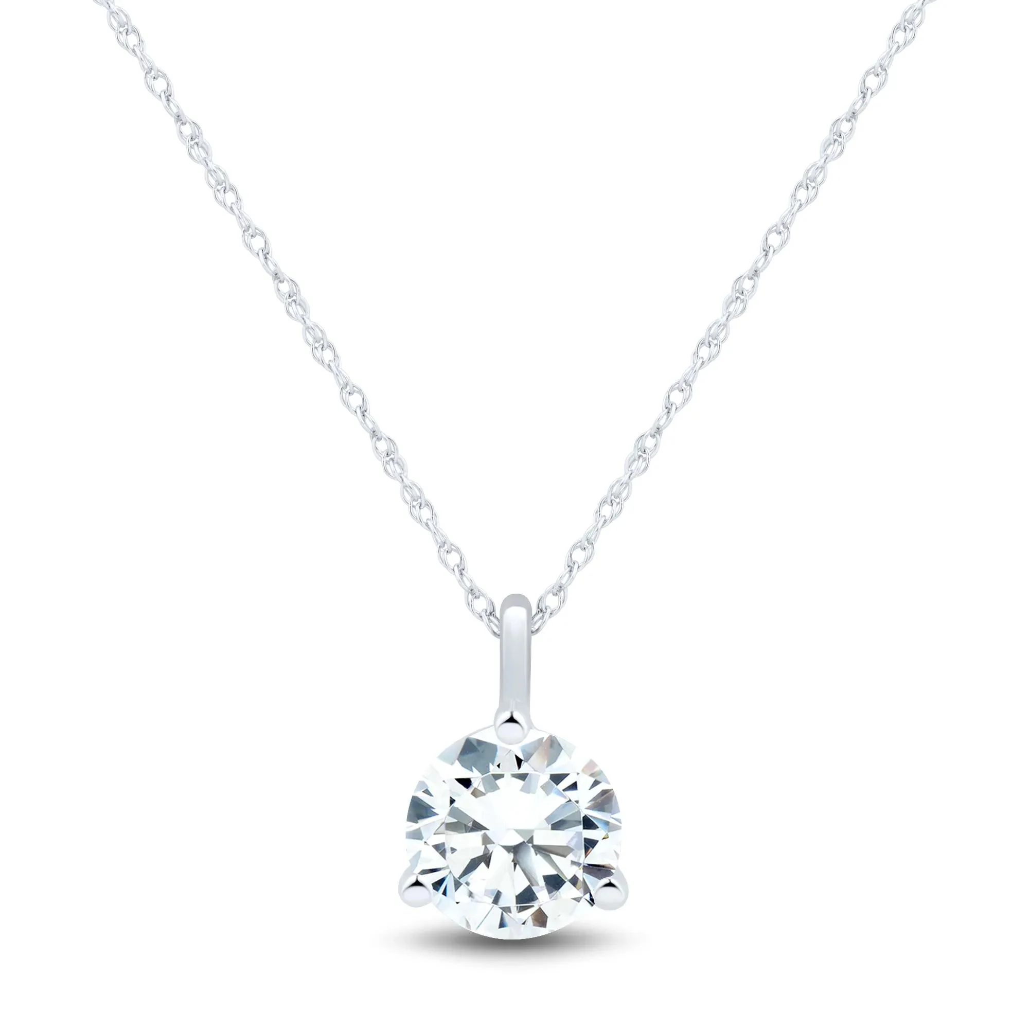 2 1/2 CT. Tw. Lab Grown Diamond Pendant Necklace and Earring Box Set 10K White Gold Size 18" - Image 2