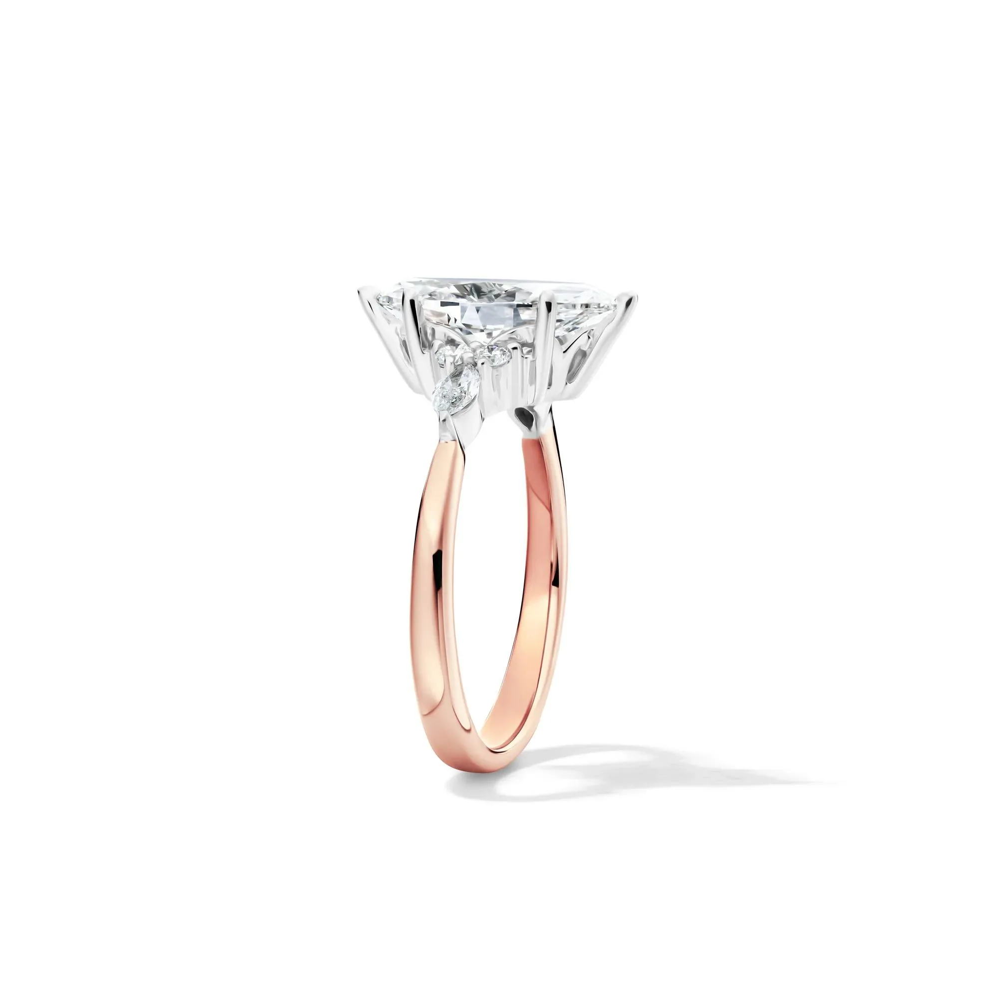 2 1/4 CT. Tw. Lab Grown Diamond Marquise-Cut Engagement Ring 14K Rose and White Gold Size 7.5 1mm - Image 3