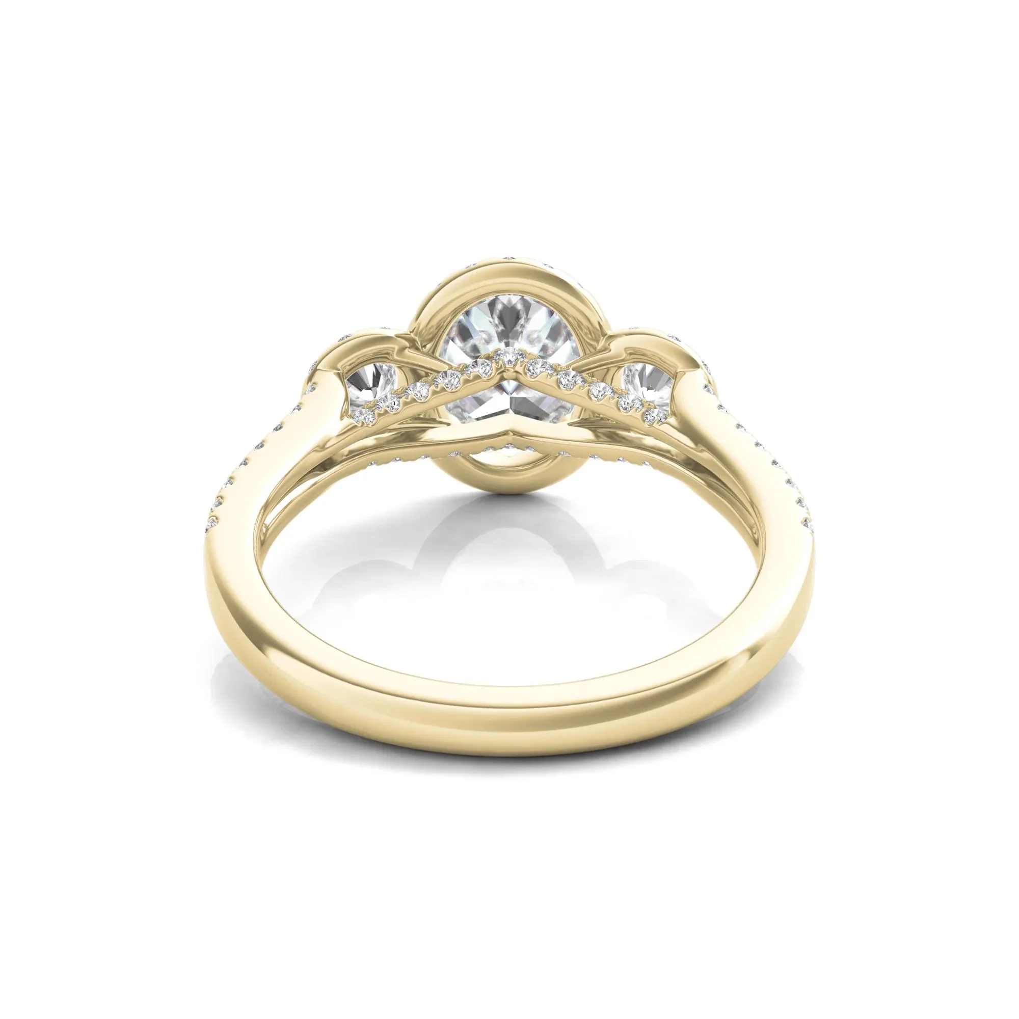 1 3/4 CT. Tw. Lab Grown Diamond Oval-Shaped Engagement Ring 14K Yellow Gold Round Brilliant Cut Size 4 - Image 4