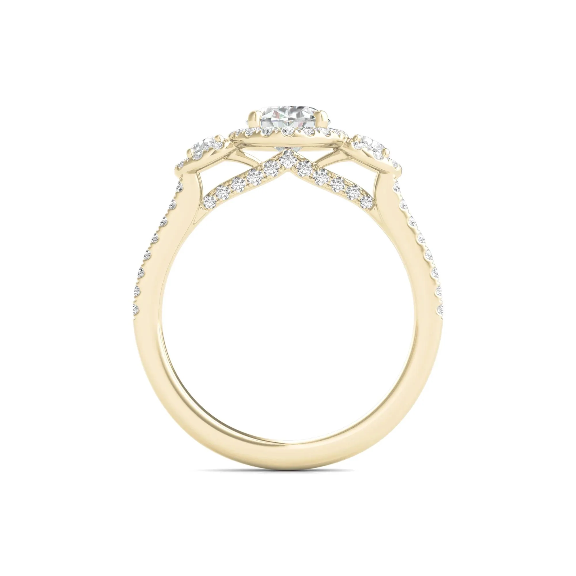 1 3/4 CT. Tw. Lab Grown Diamond Oval-Shaped Engagement Ring 14K Yellow Gold Round Brilliant Cut Size 4.5 - Image 2