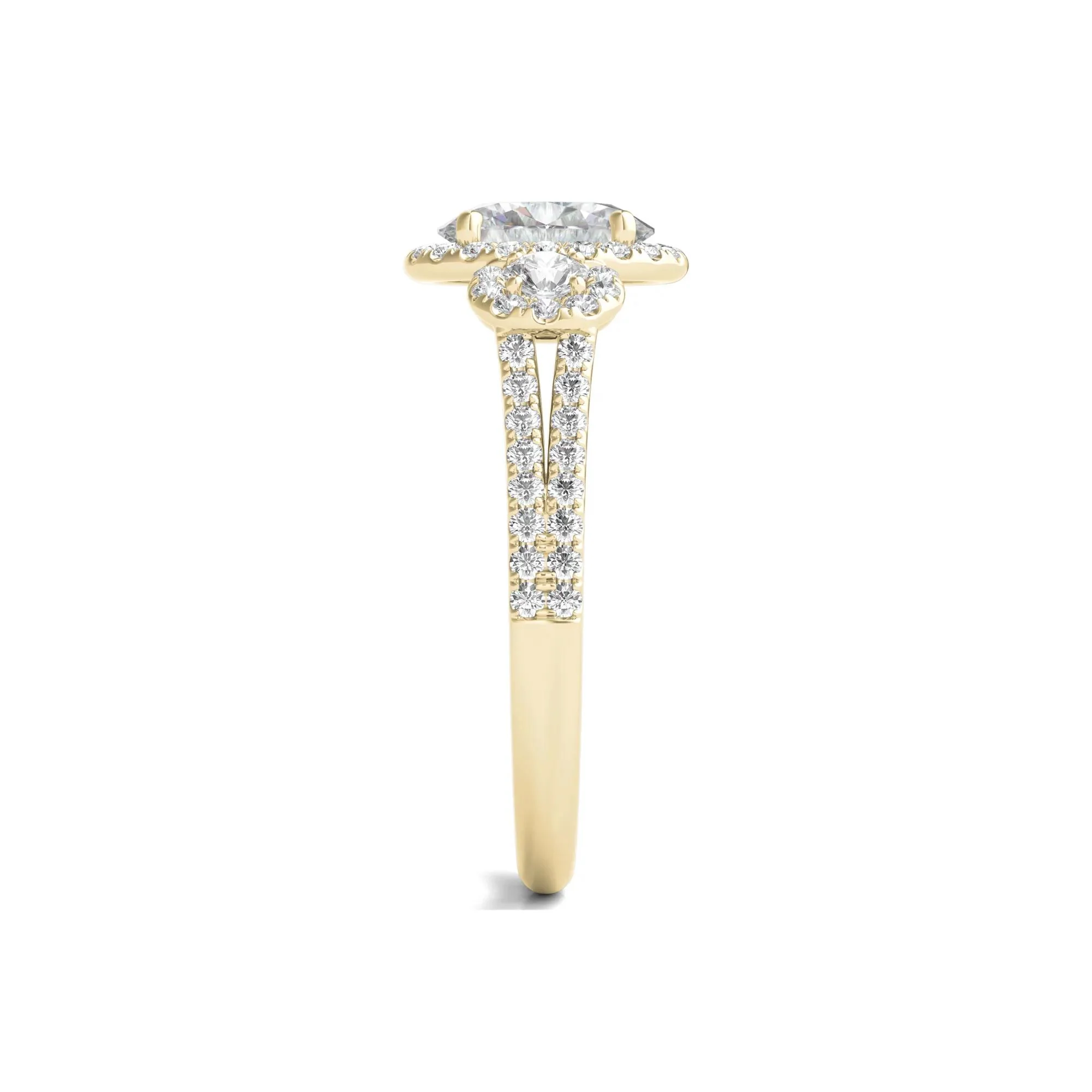 1 3/4 CT. Tw. Lab Grown Diamond Oval-Shaped Engagement Ring 14K Yellow Gold Round Brilliant Cut Size 4.5 - Image 3