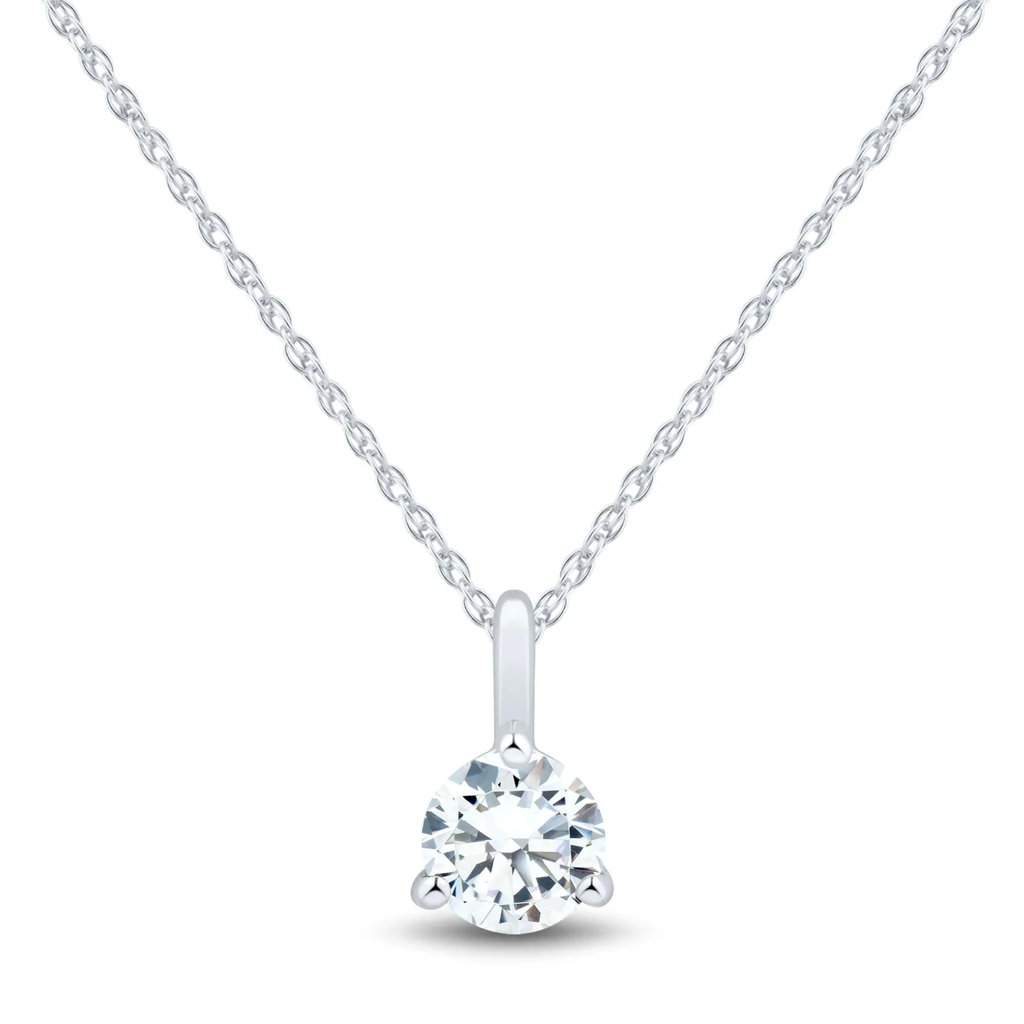 1 CT. Tw. Lab Grown Diamond Pendant Necklace and Earring Box Set 10K White Gold Size 18" - Image 2