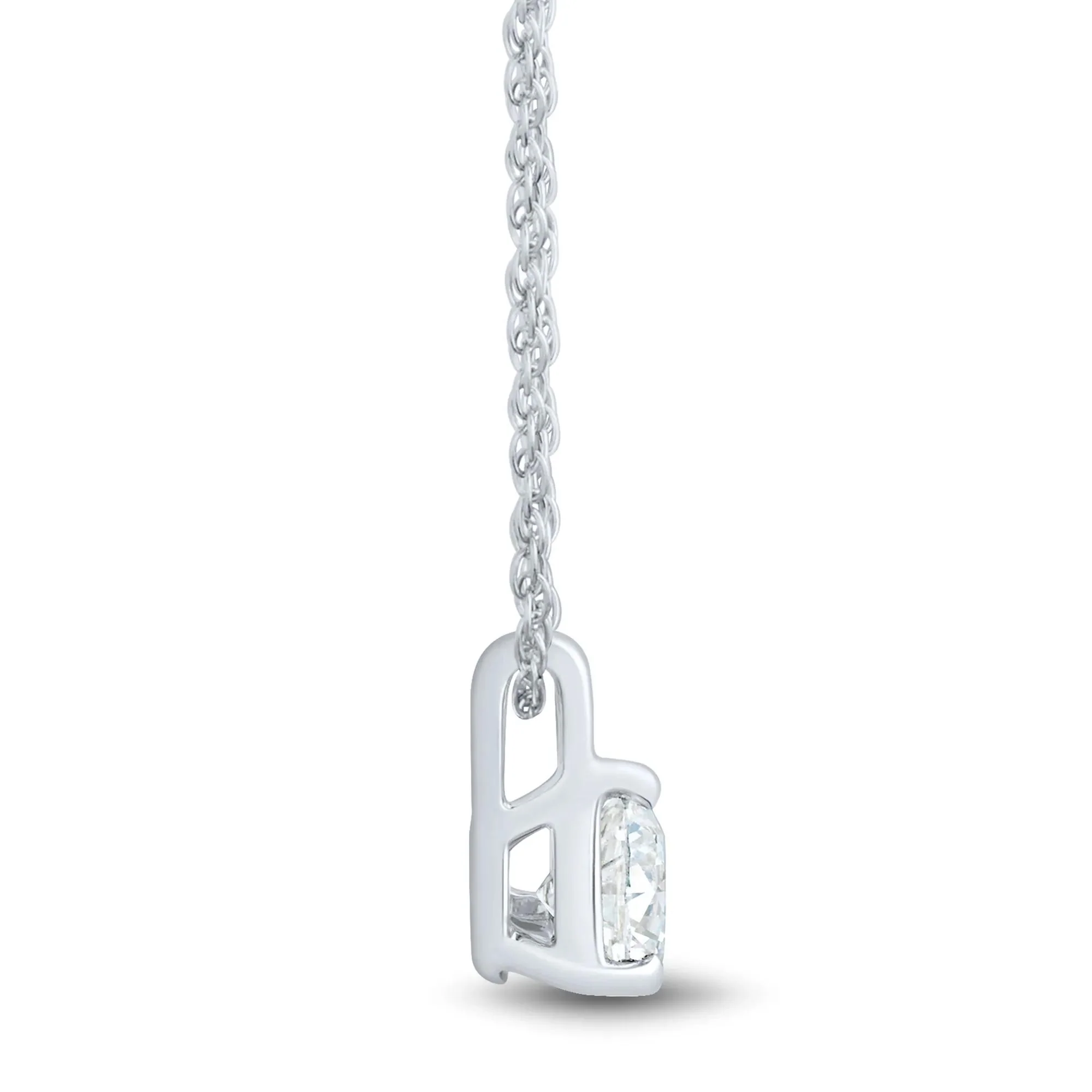 1 CT. Tw. Lab Grown Diamond Pendant Necklace and Earring Box Set 10K White Gold Size 18" - Image 3