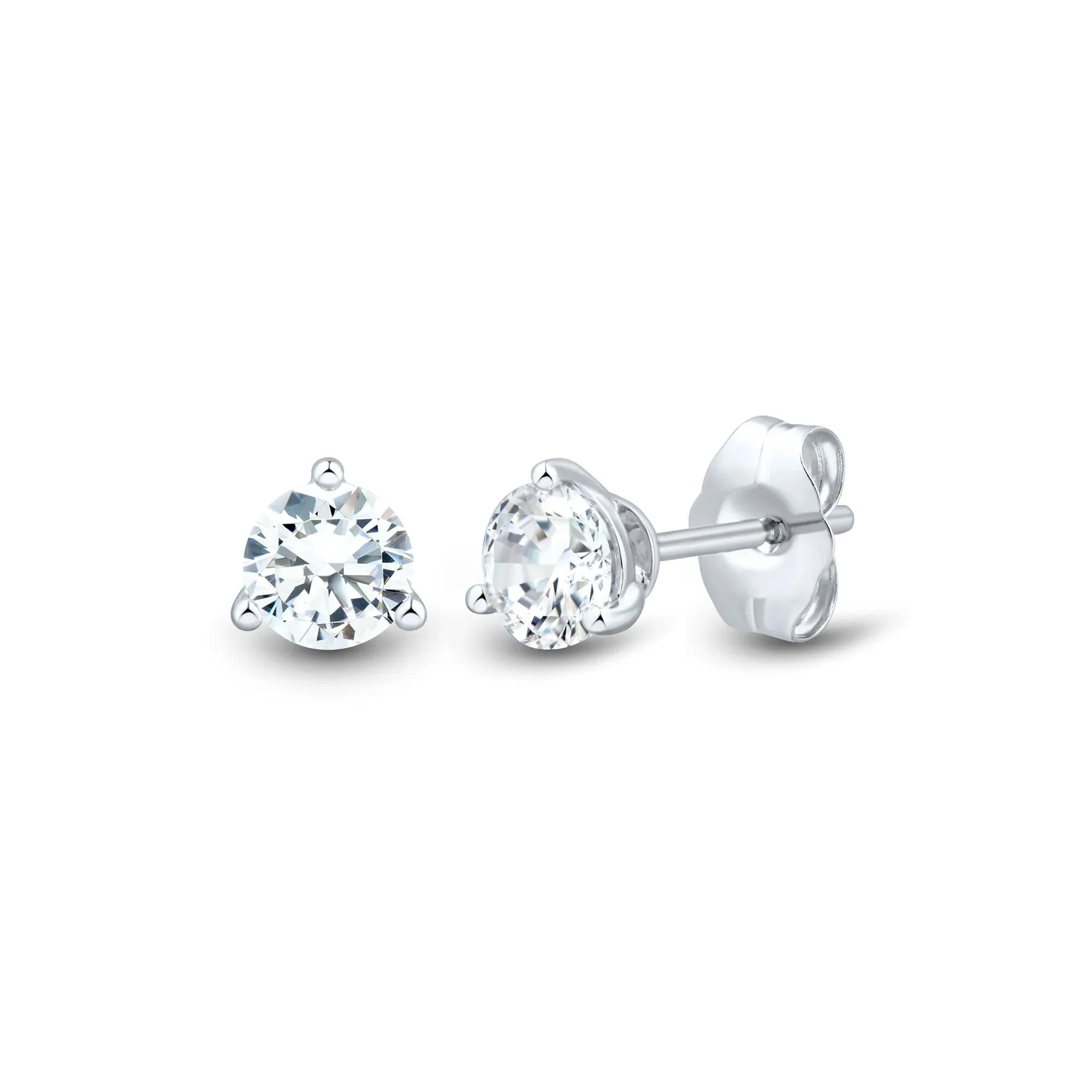 1 CT. Tw. Lab Grown Diamond Pendant Necklace and Earring Box Set 10K White Gold Size 18" - Image 5