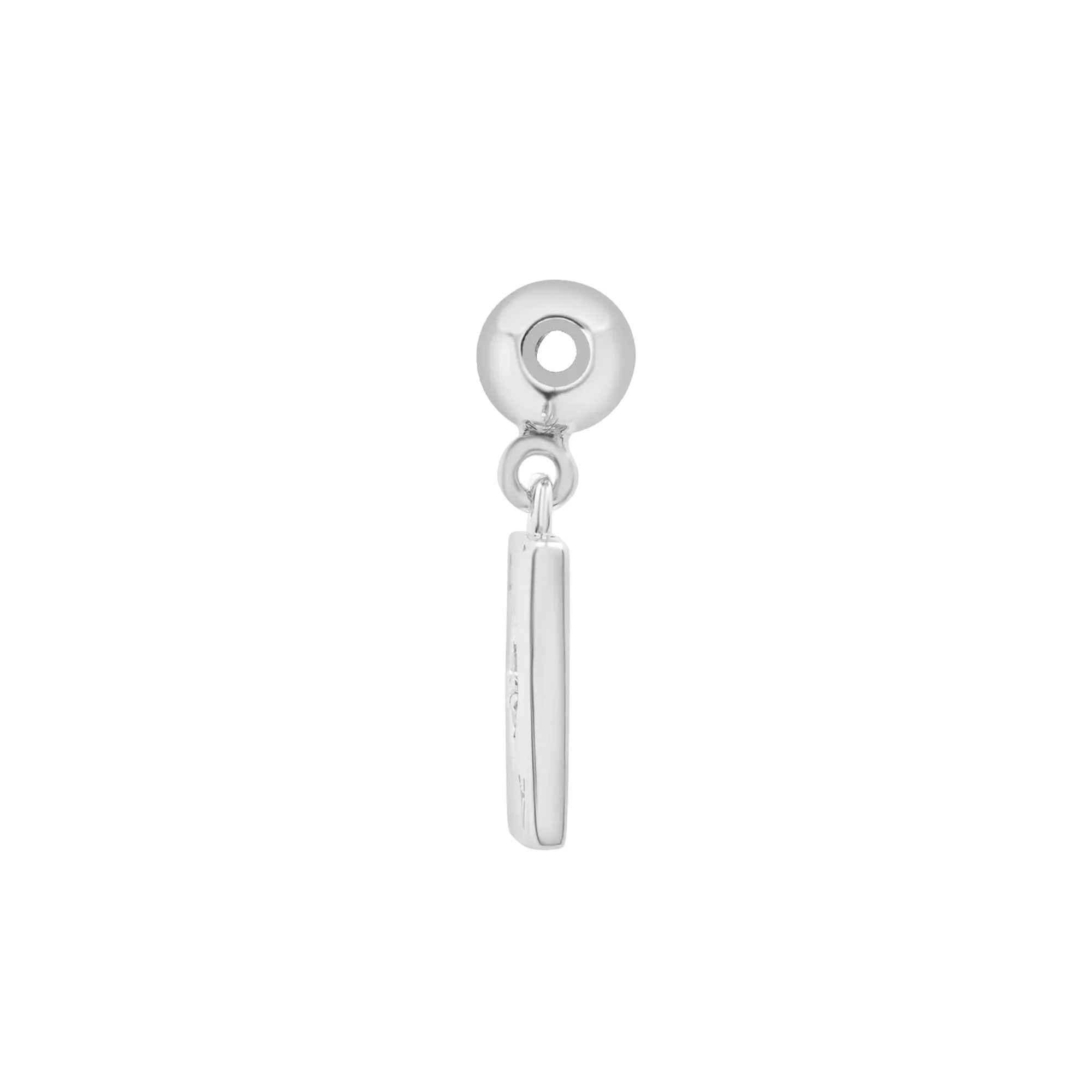 Diamond Accent Ace Card Bead Charm .925 Sterling Silver White Size 14.00mm - Image 6