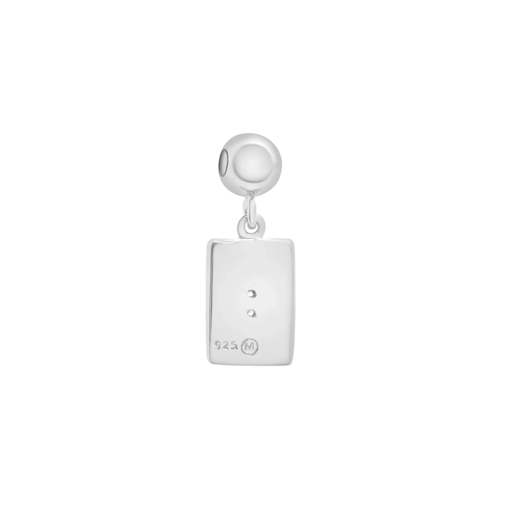 Diamond Accent Ace Card Bead Charm .925 Sterling Silver White Size 14.00mm - Image 7