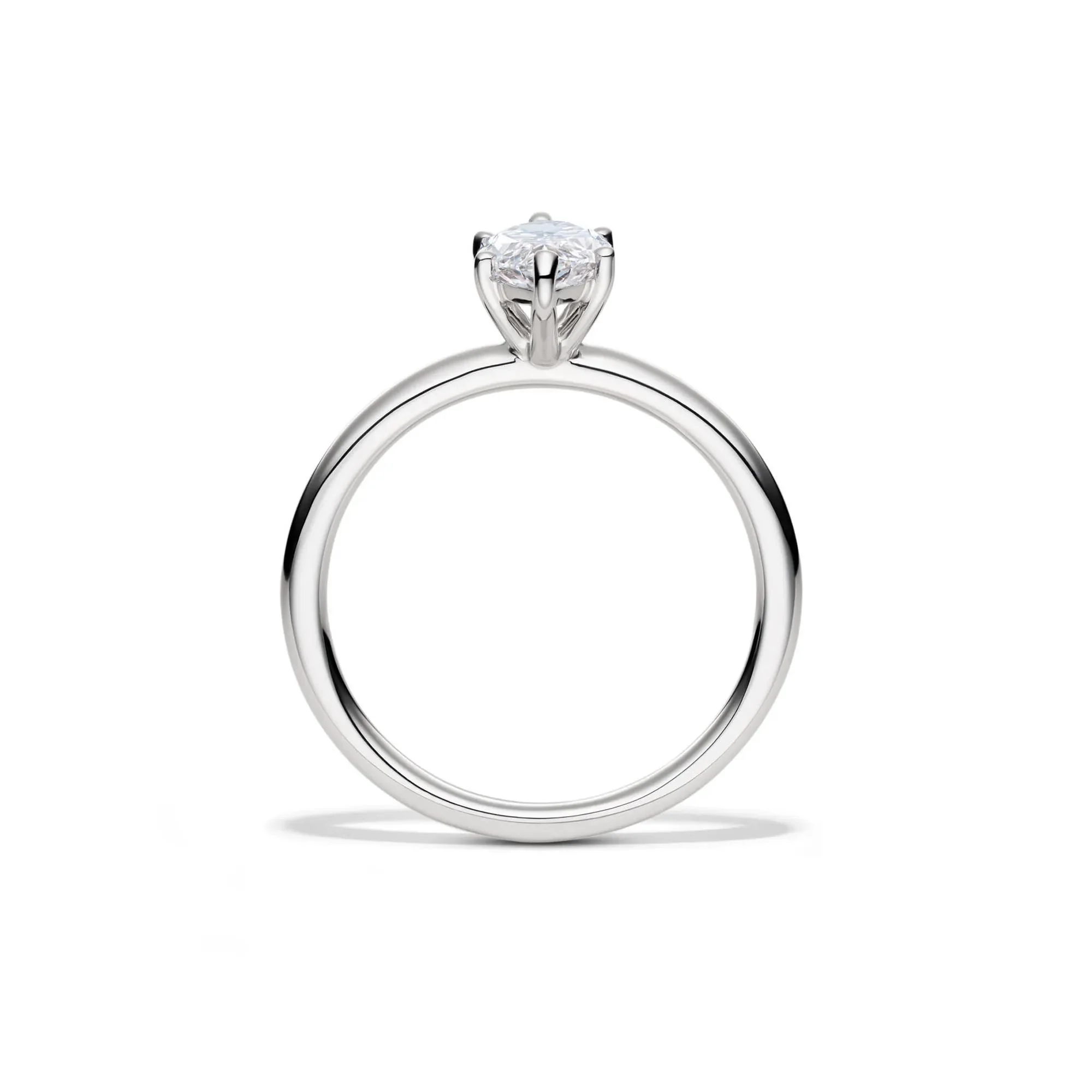 Lab Grown Diamond Marquise Engagement Ring Solitaire Platinum (1 CT.) White Size 4.5 2mm - Image 2