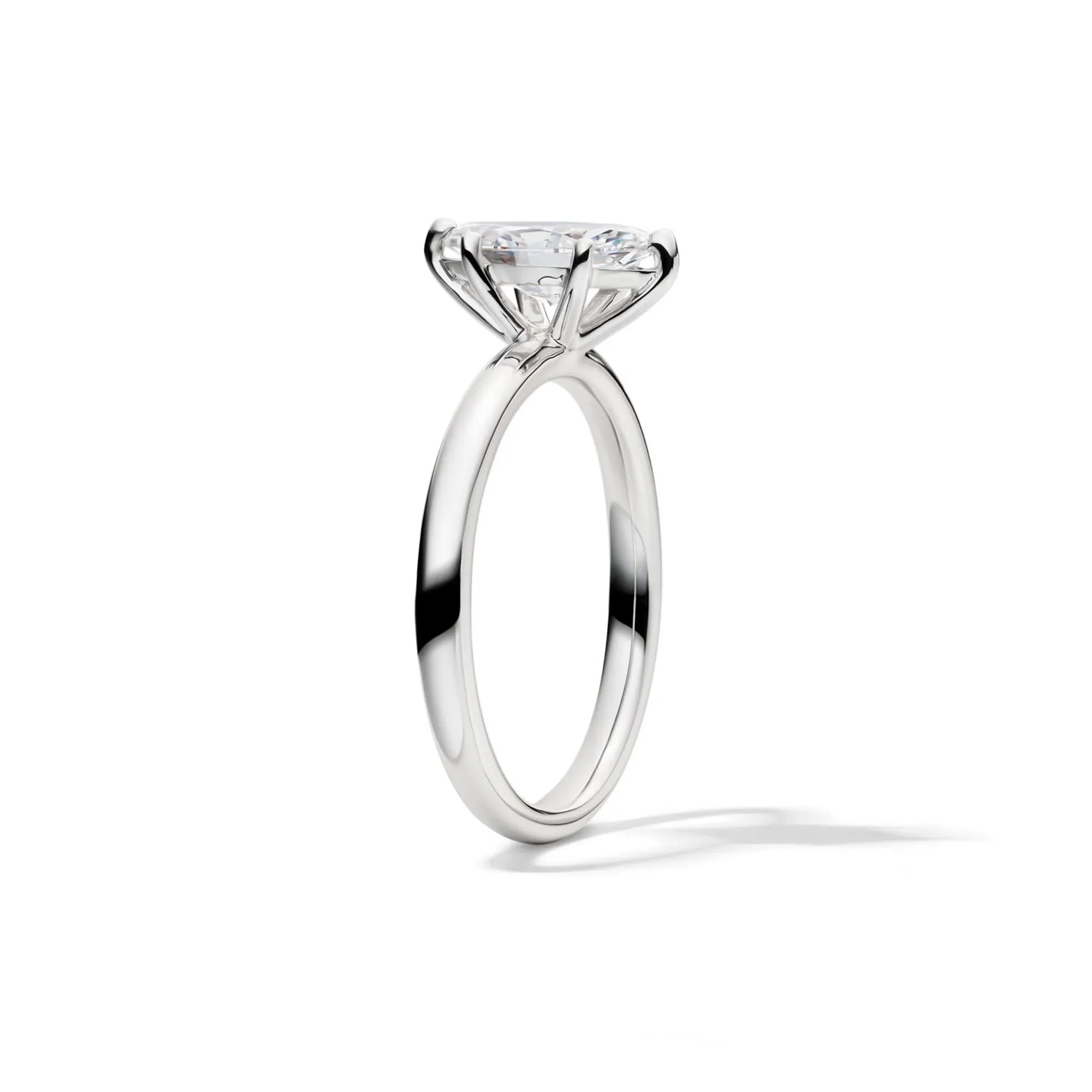 Lab Grown Diamond Marquise Engagement Ring Solitaire Platinum (1 CT.) White Size 5.5 2mm - Image 3