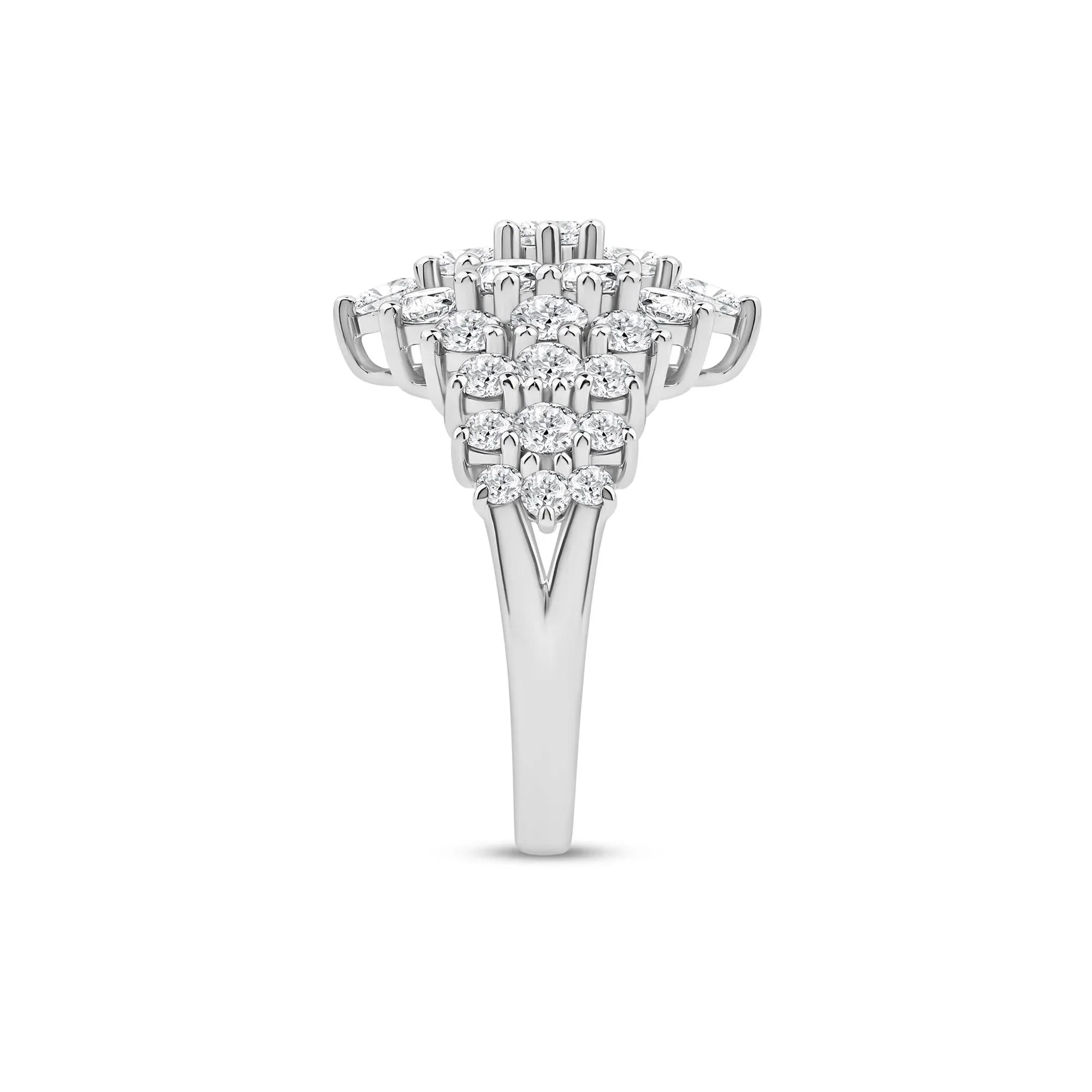 3 CT. Tw. Lab Grown Diamond Ring 14K White Gold Round Brilliant Cut Size 6.5 2mm - Image 3