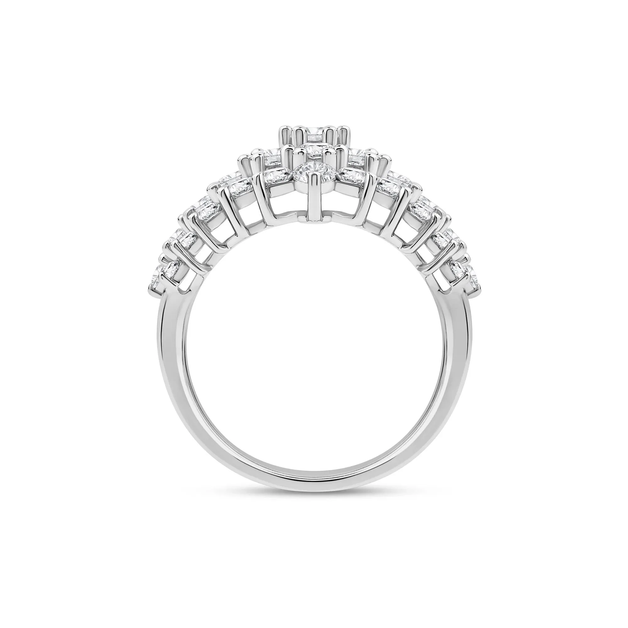 3 CT. Tw. Lab Grown Diamond Ring 14K White Gold Round Brilliant Cut Size 7 2mm - Image 2