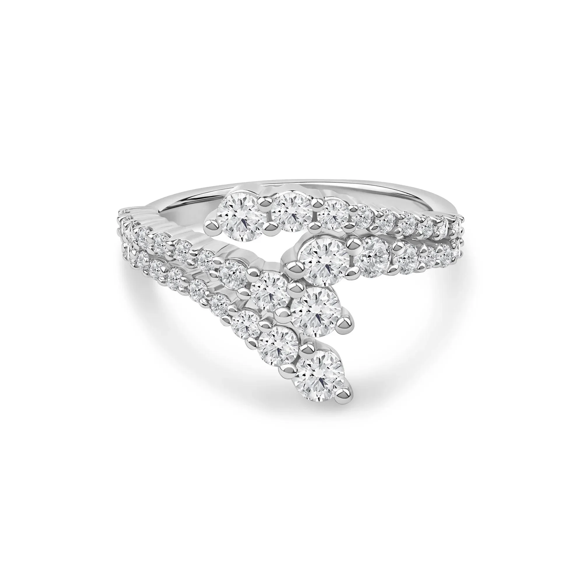 1/4 CT. Tw. Lab Grown Diamond Ring 10K White Gold Round Brilliant Cut Size 7.5 2mm