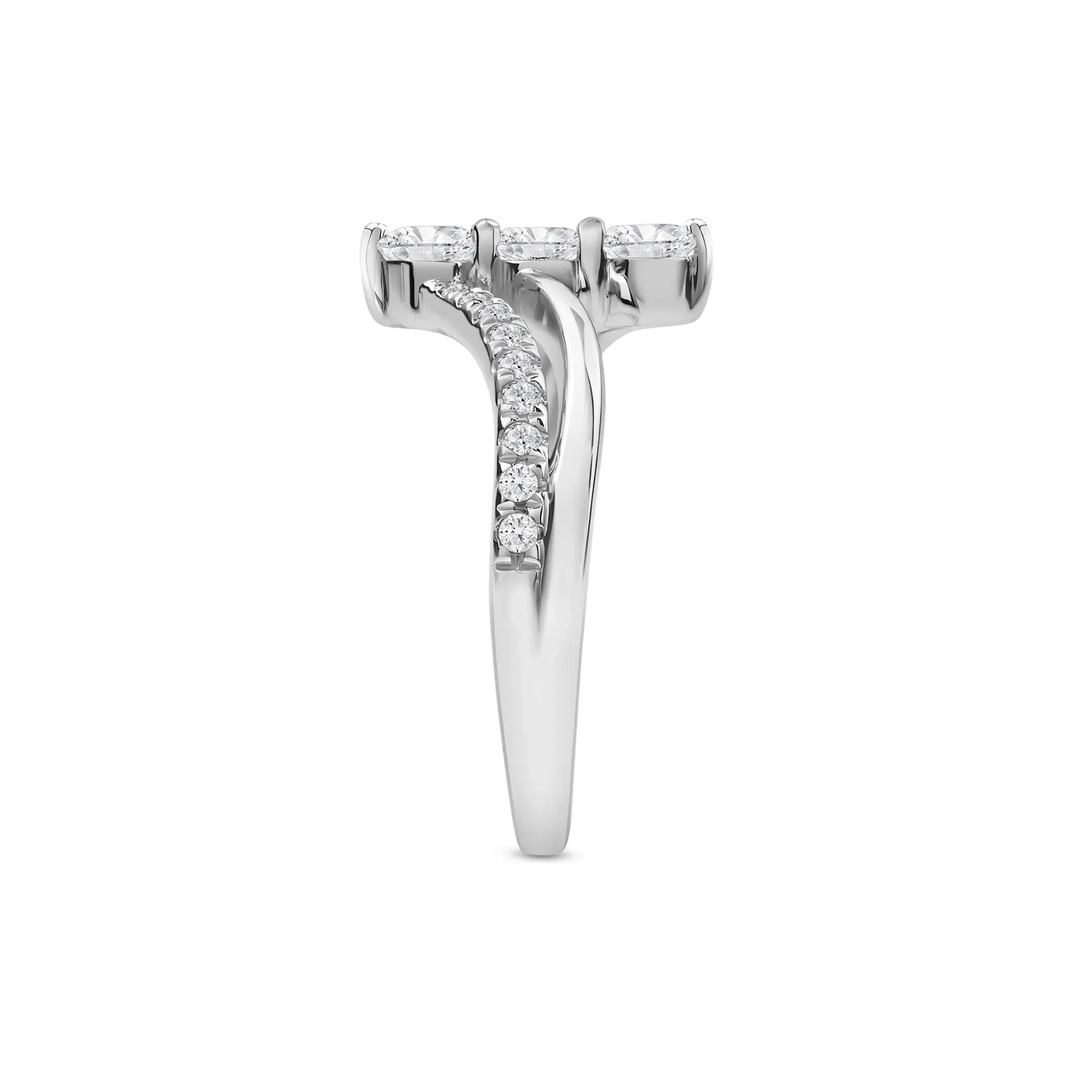 3/4 CT. Tw. Lab Grown Diamond Ring 10K White Gold Round Brilliant Cut Size 6.5 2mm - Image 3