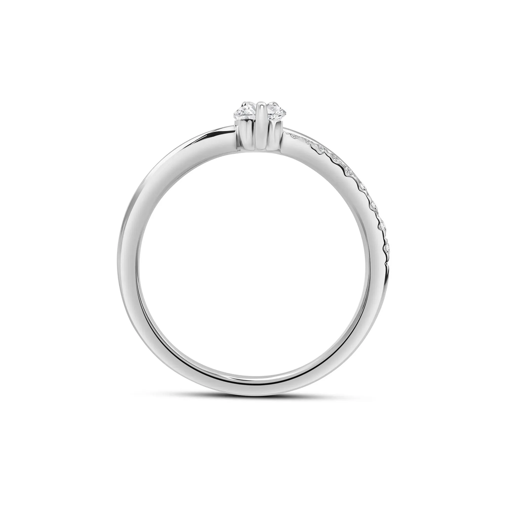 3/4 CT. Tw. Lab Grown Diamond Ring 10K White Gold Round Brilliant Cut Size 9 2mm - Image 2