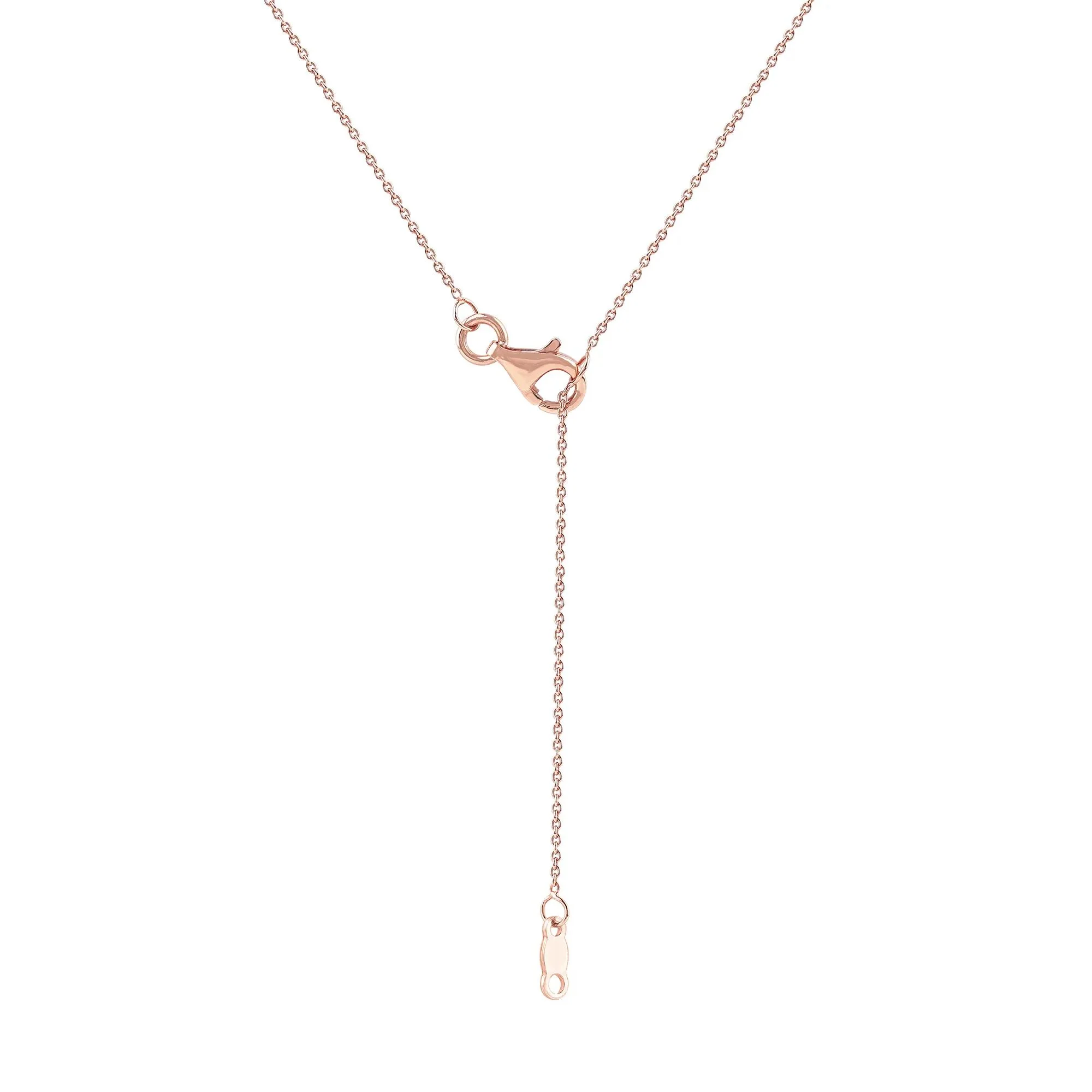 1 CT. Tw. Lab Grown Diamond Emerald-Cut Solitaire Bezel Pendant Necklace 10K Rose Gold Size 18" - Image 4