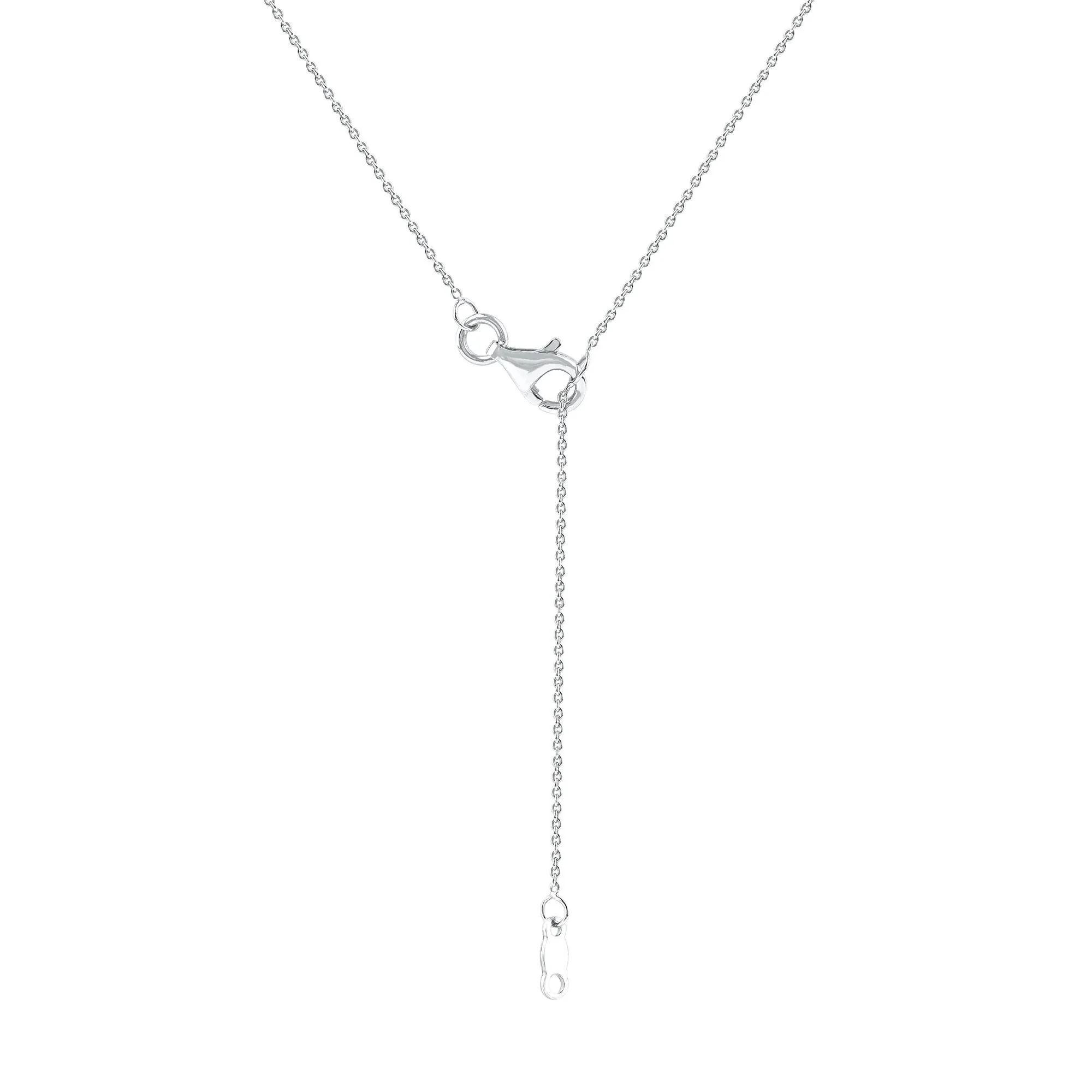 1 CT. Tw. Lab Grown Diamond Emerald-Cut Solitaire Bezel Pendant Necklace 10K White Gold Size 18" - Image 4